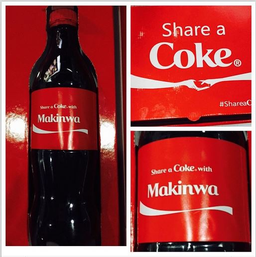 Toke Makinwa joins the customised Coke bottle celebs