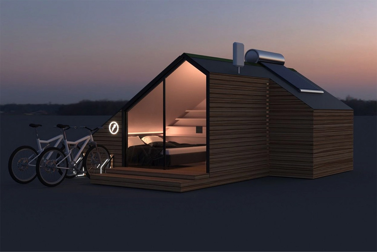 This solarpowered offgrid hut is loaded with smart tech