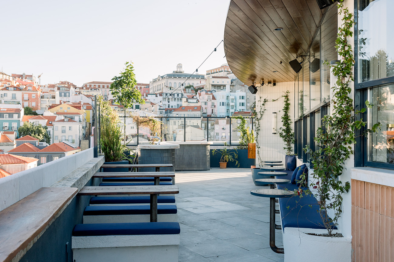 The city vista stretches for miles at Lisbon rooftop bar Java The Spaces