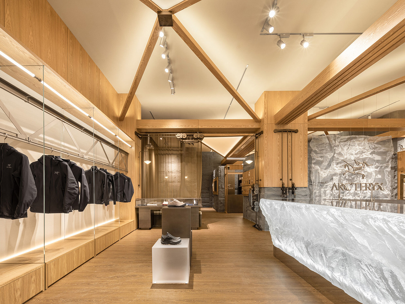 This Arc’teryx ski store is designed to be a ‘campfire in the snow