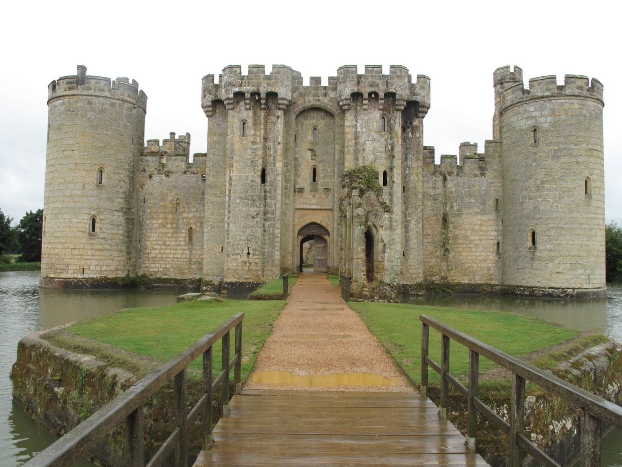 Moat A trench surrounding the castle walls built to keep...