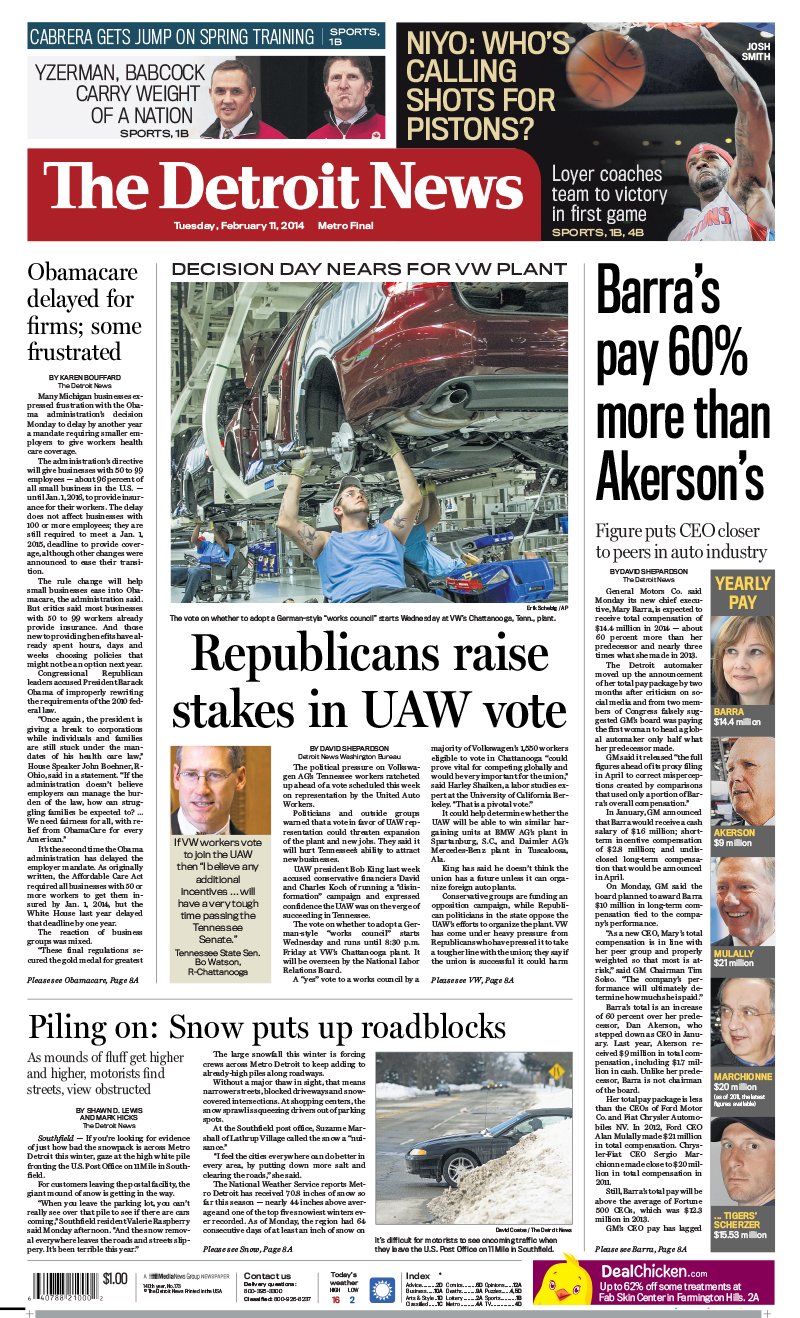 The Detroit News February 11, 2014