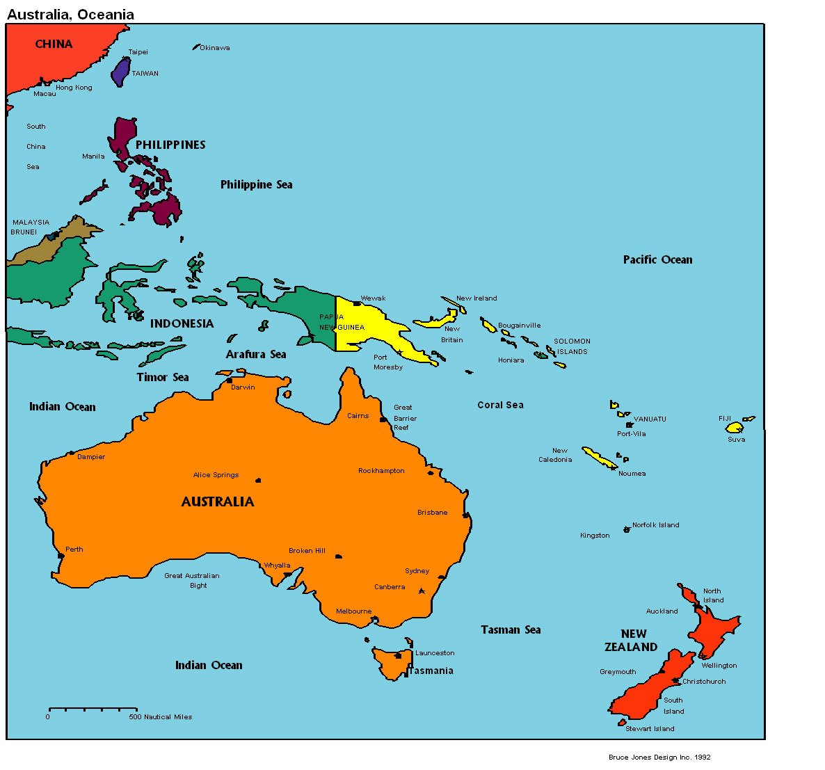 Australia and Oceania Interactive map