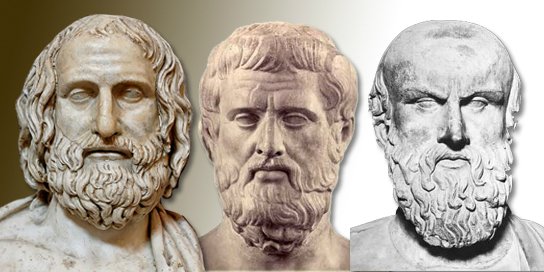 Eurípides, Sófocles, Esquilo