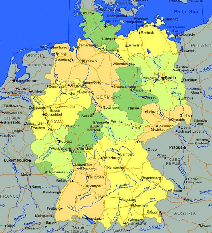Cartina Germania Politica In Italiano Tomveelers