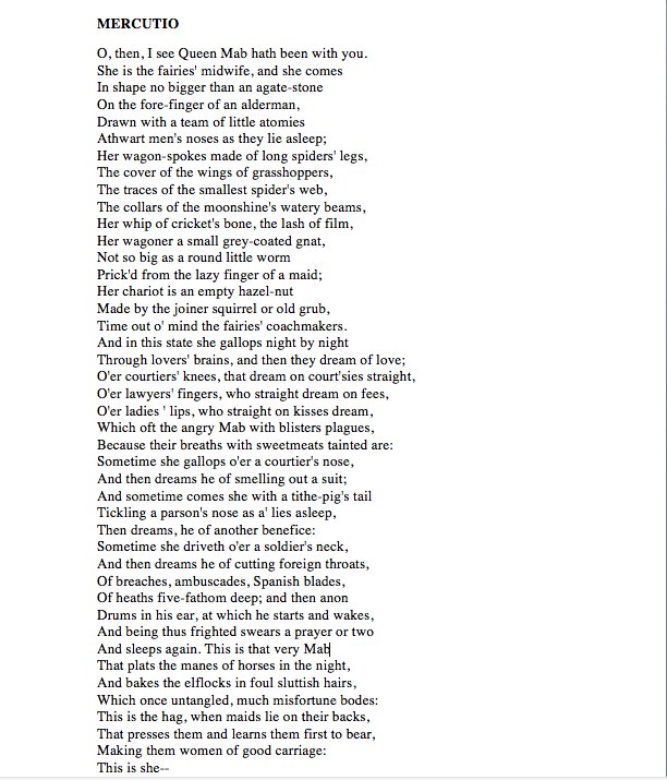 Queen Mab Speech