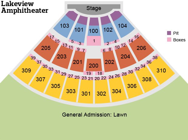 lakewood amphitheater seating chart