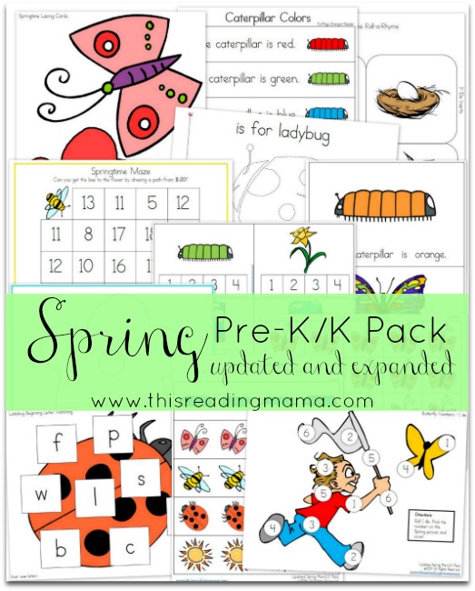 Free Spring Pre-K/K Pack {Updated And Expanded}