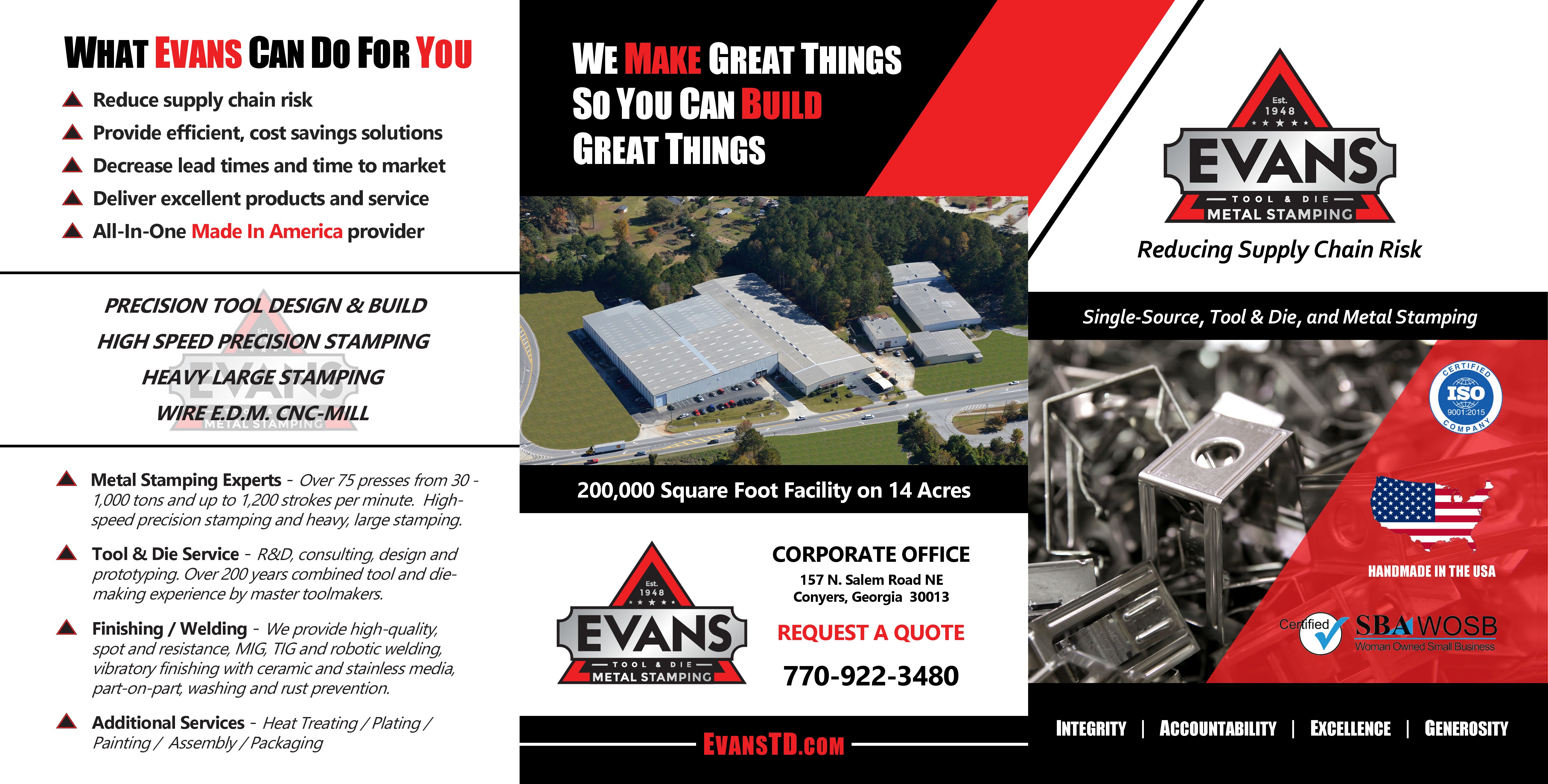 Evans Metal Stamping, Evans Tool & Die Conyers, GA 30013
