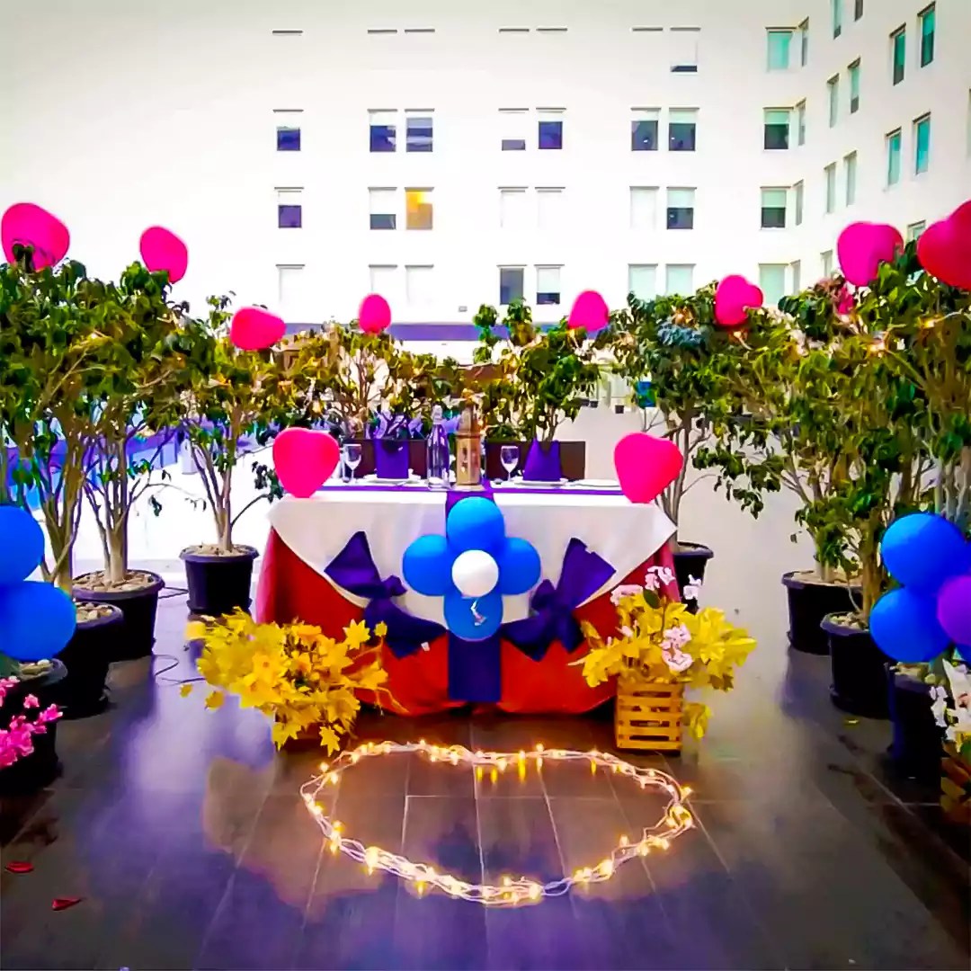 Exotic Romantic Rooftop and Cabana Candle Light Dinners for Anniversary