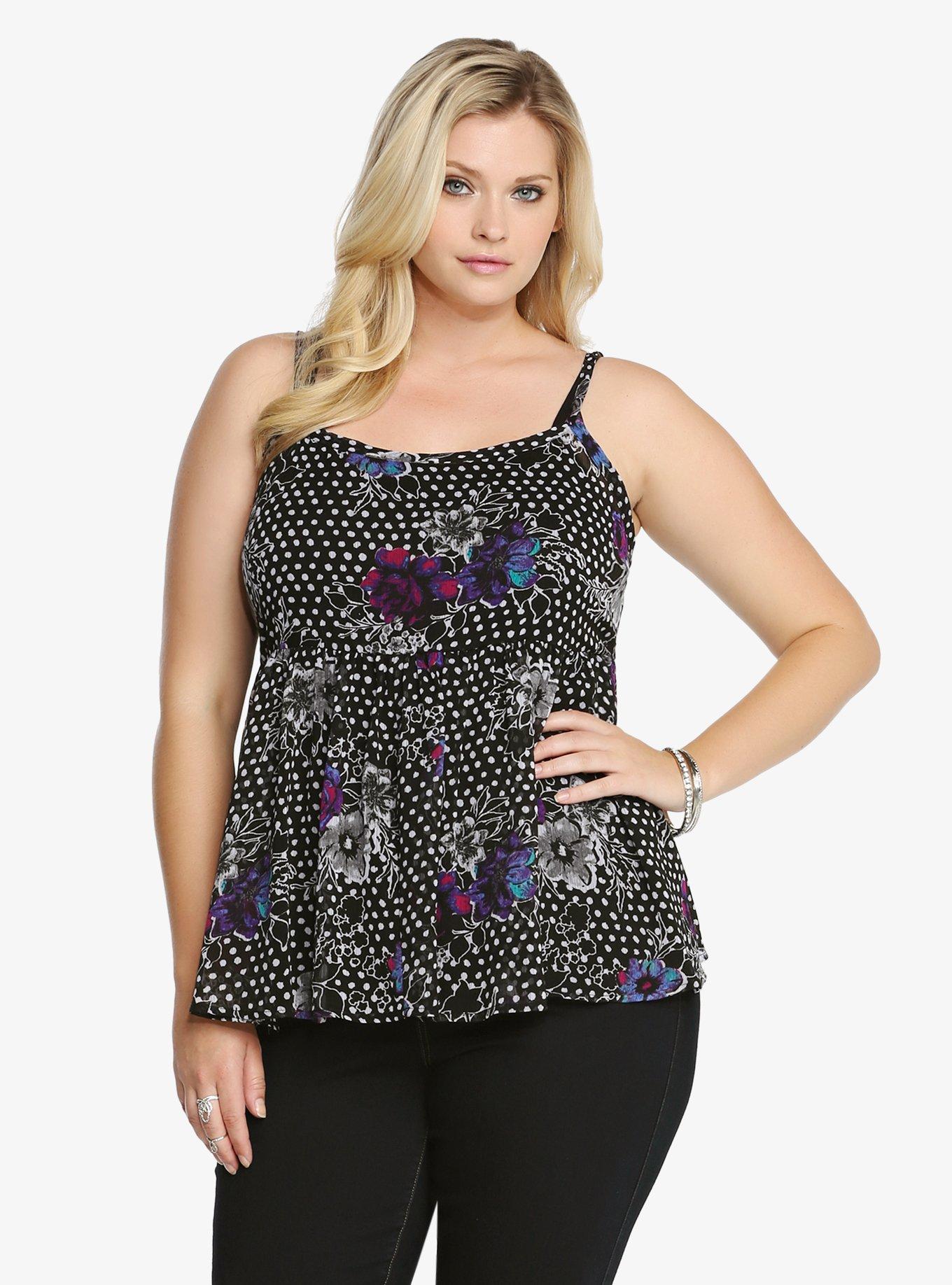 Plus Size Floral Chiffon Babydoll Tank Top Torrid