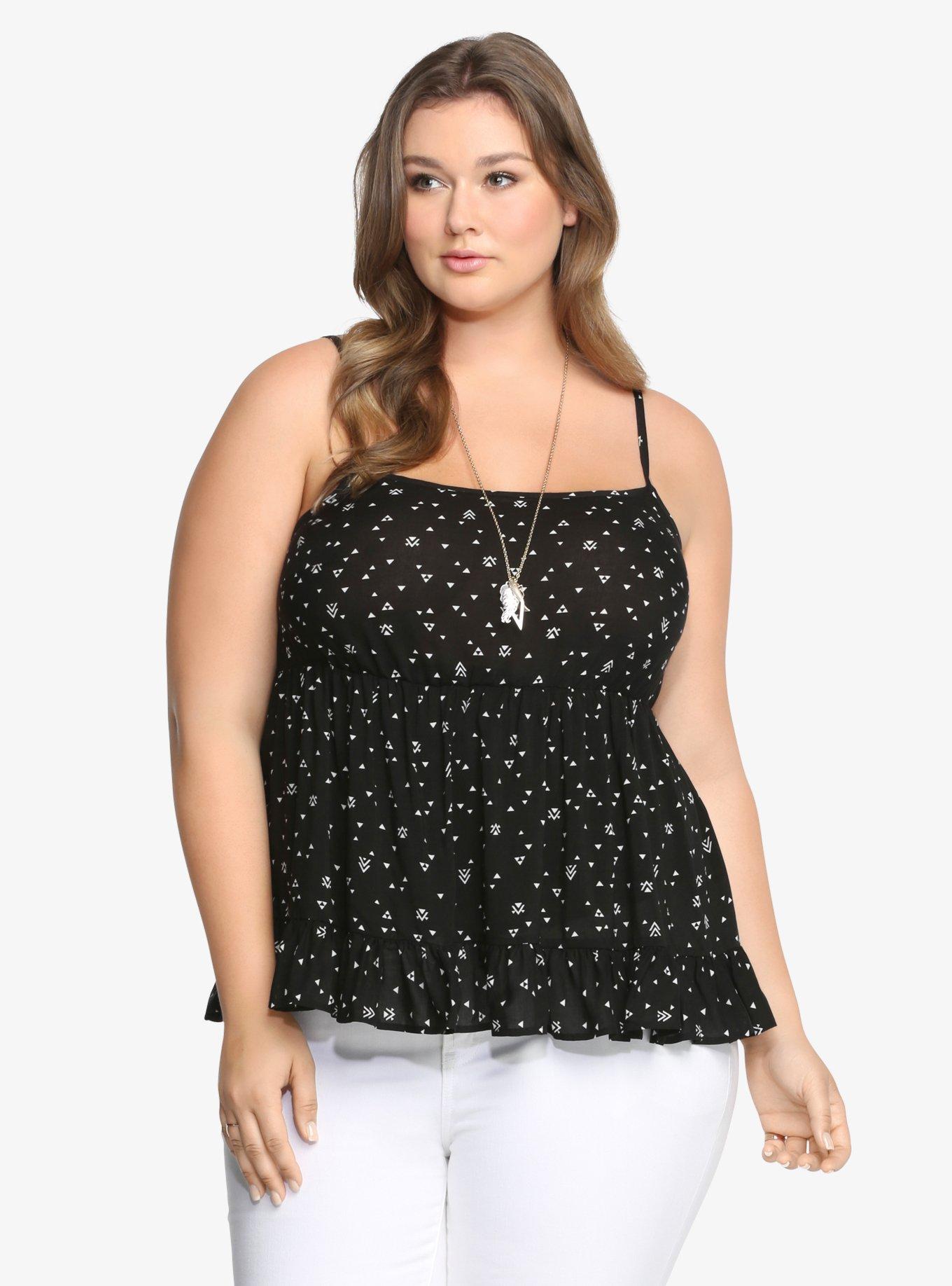 Plus Size Geometric Print Babydoll Tank Top Torrid