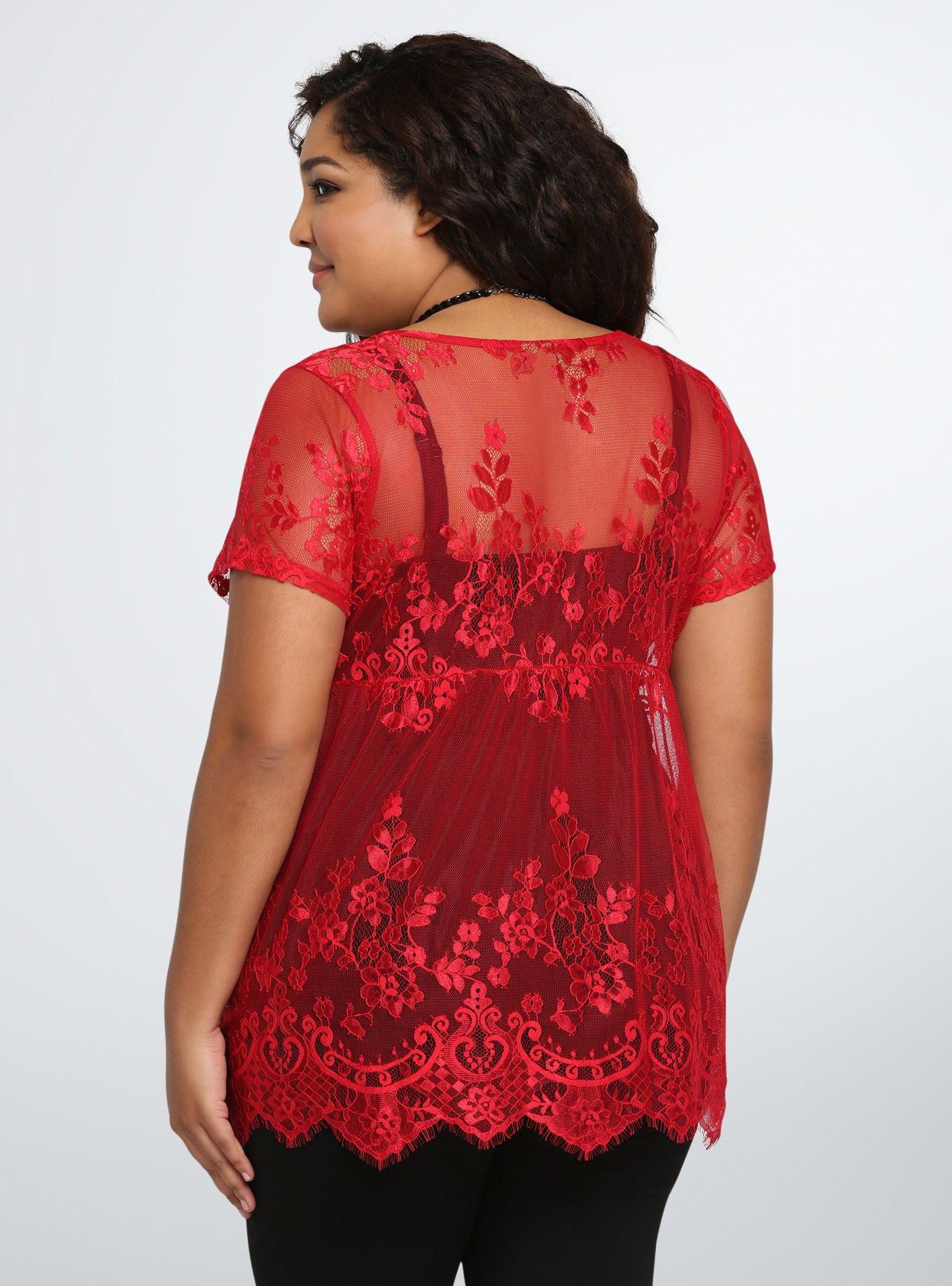 Plus Size Lace Babydoll Top Torrid