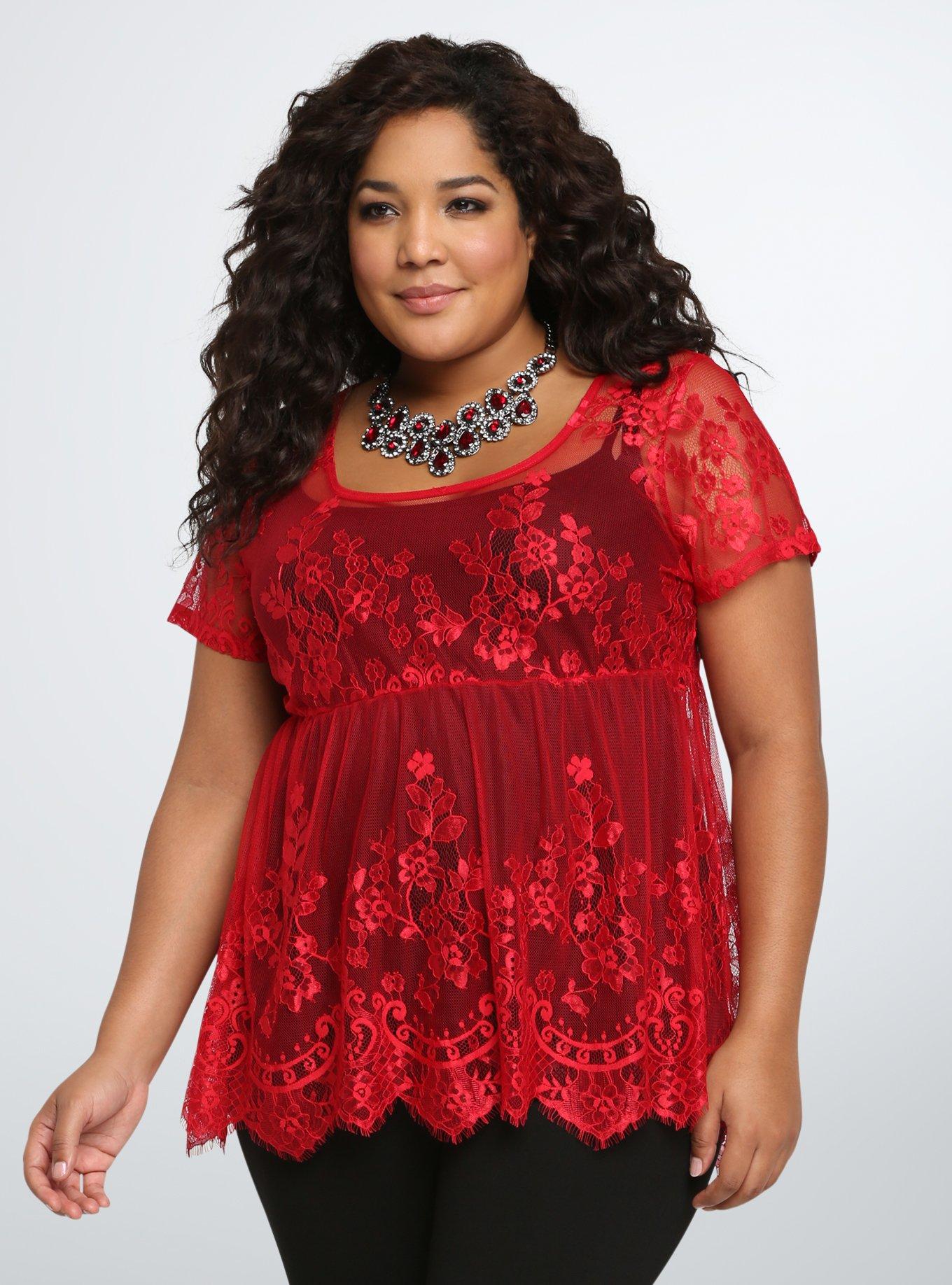 Plus Size Lace Babydoll Top Torrid