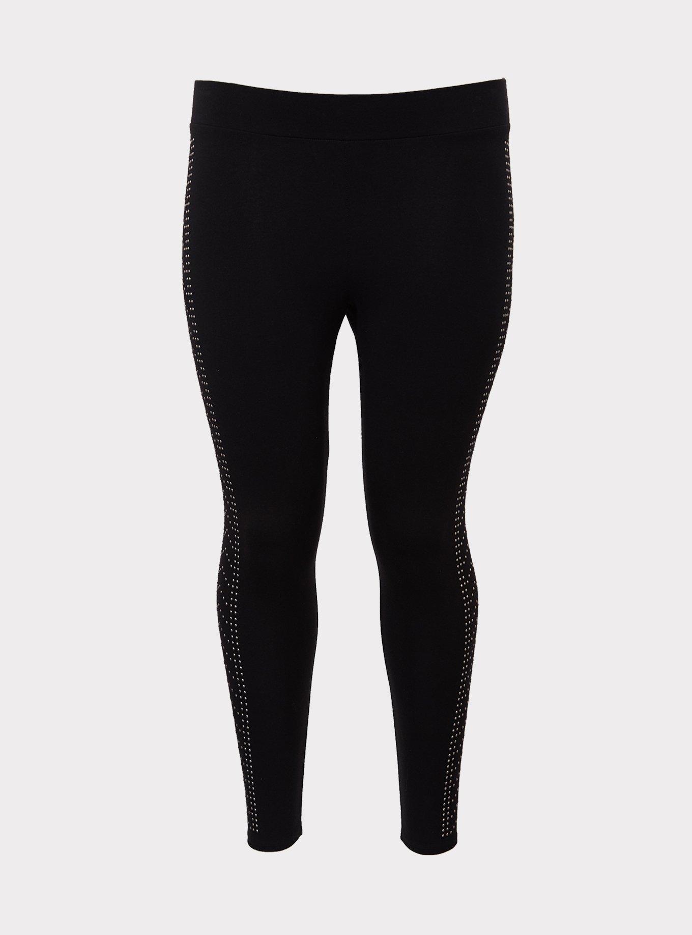 Plus Size Black Side Studded Legging Torrid