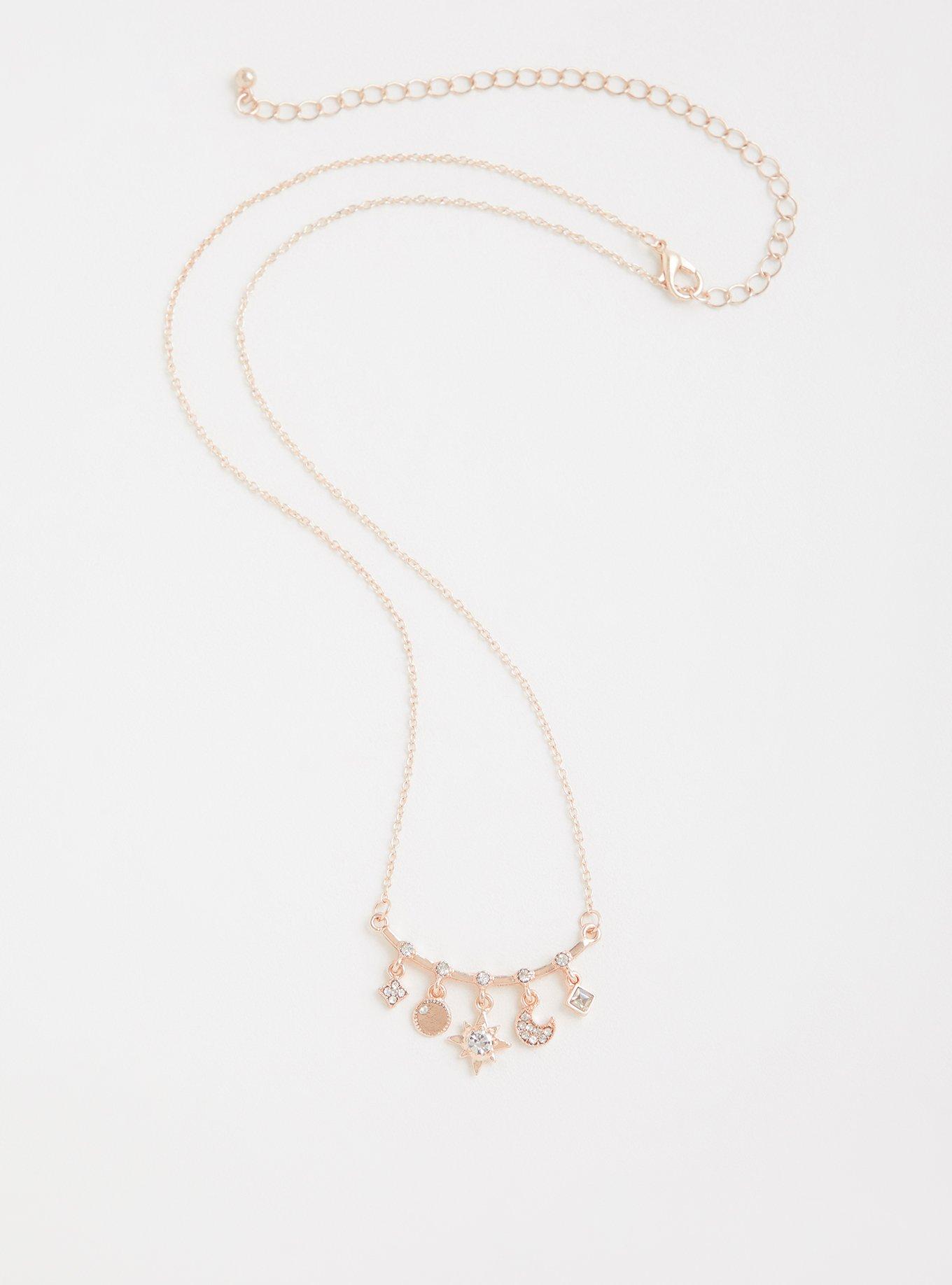 Plus Size Rose Gold Delicate Charm Necklace Torrid