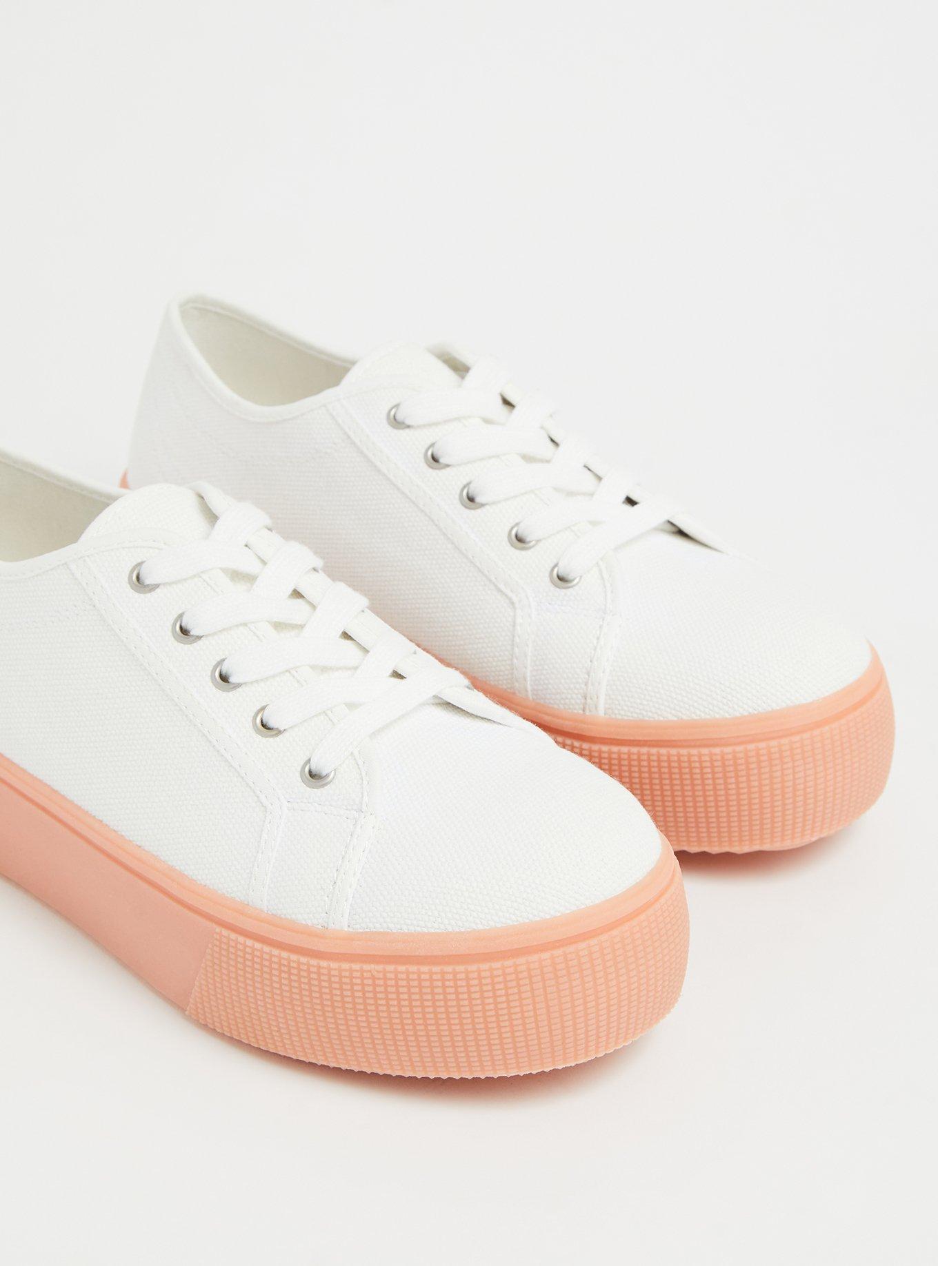 Plus Size White Canvas LaceUp Platform Sneaker (WW) Torrid