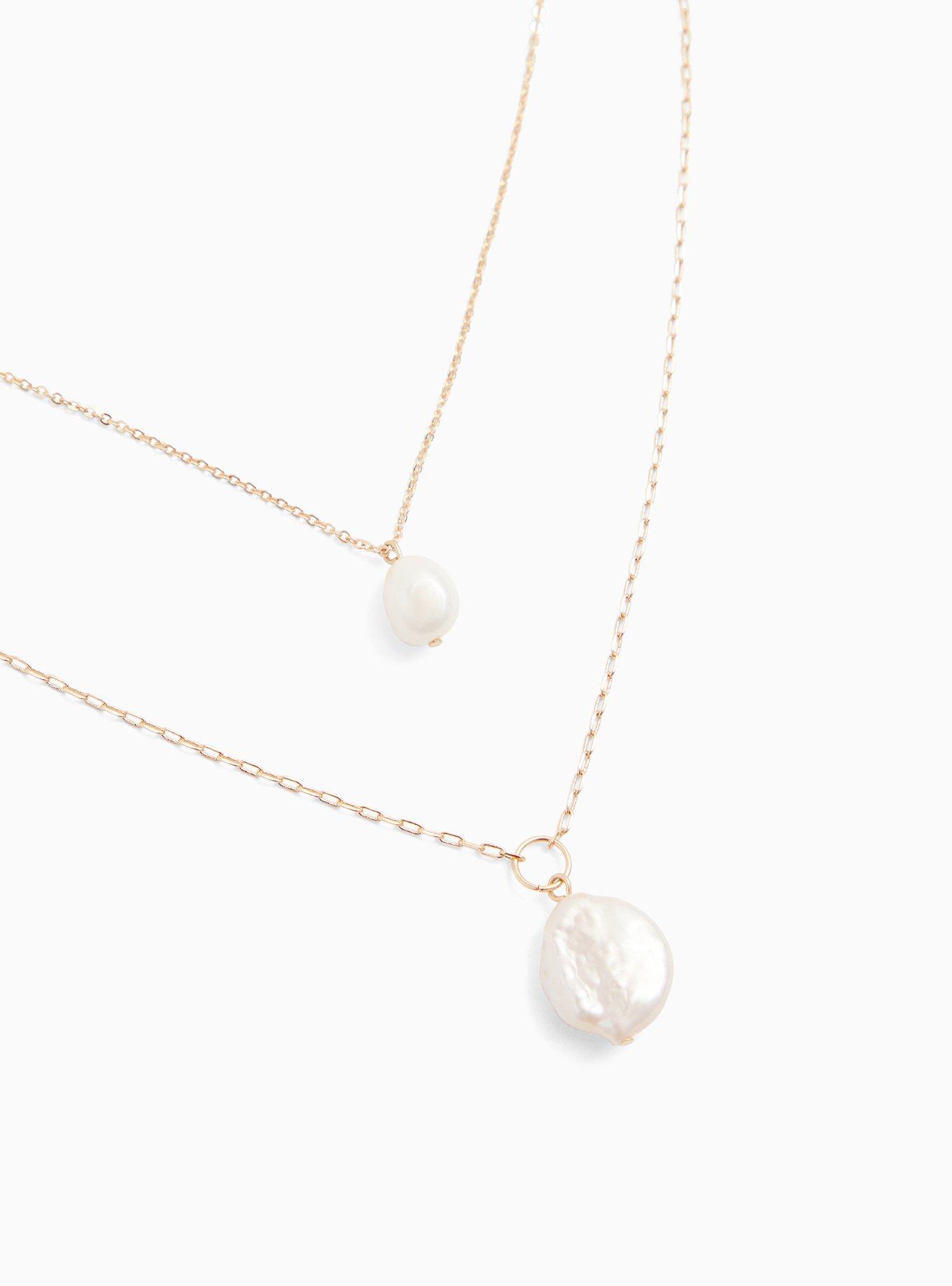 Plus Size GoldTone Faux Pearl Layered Necklace Torrid