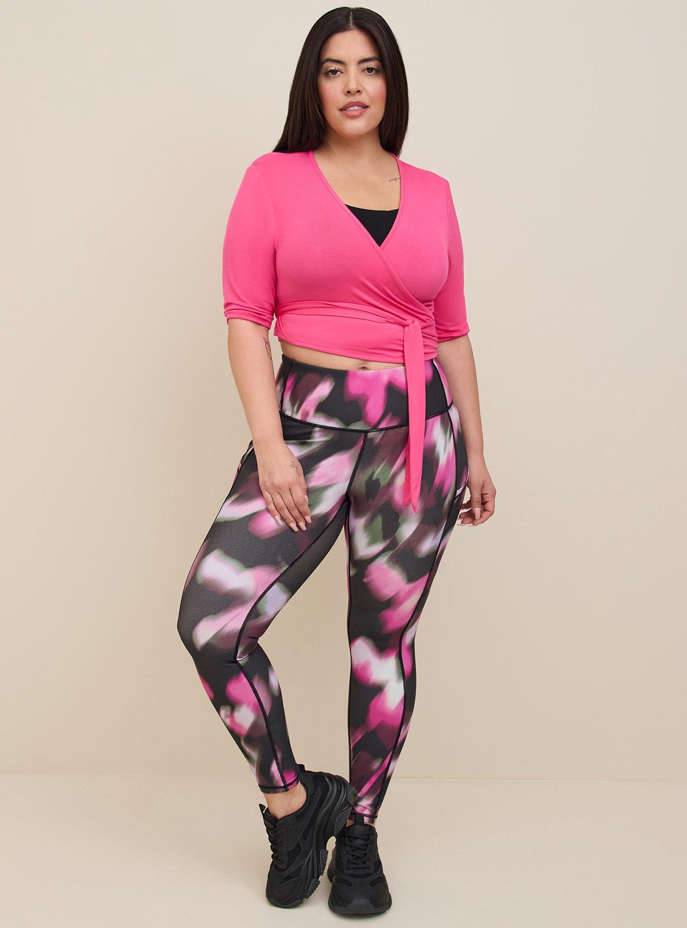 Plus Size Super Soft Jersey Crop Wrap Long Sleeve Active Tee Torrid