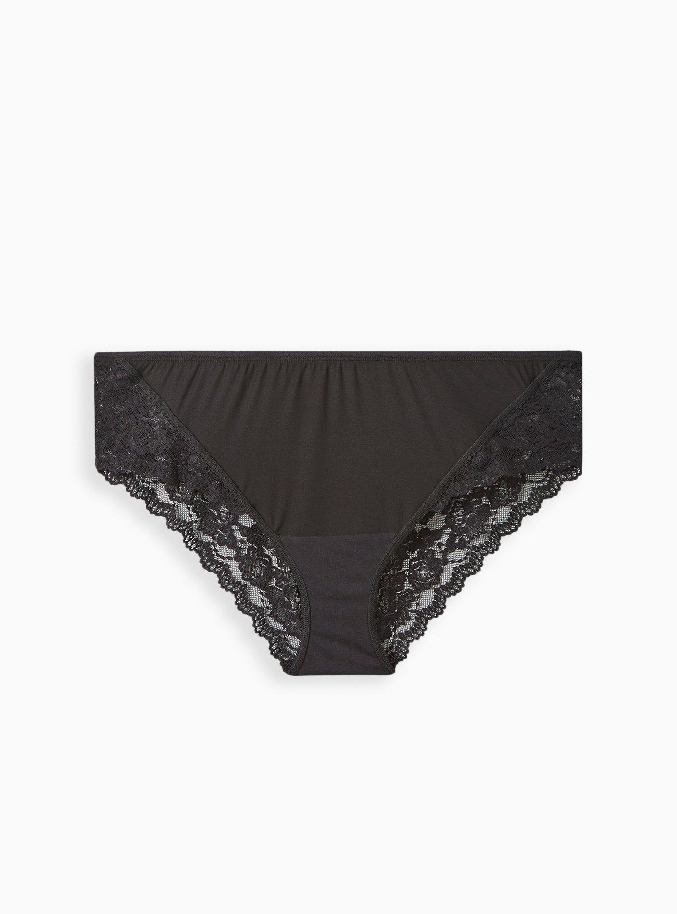 Plus Size Microfiber Hipster Panty With Lace Cage Back Torrid