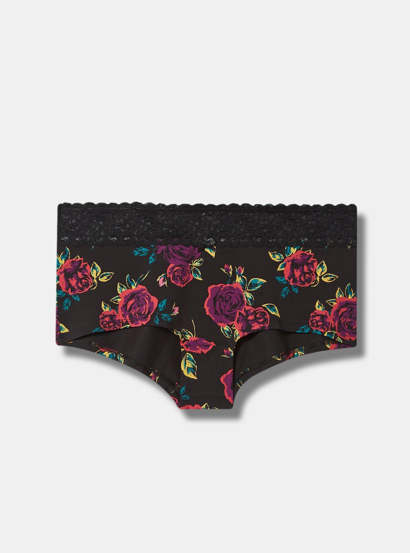 Plus Size Cotton MidRise Boyshort Lace Trim Panty Torrid