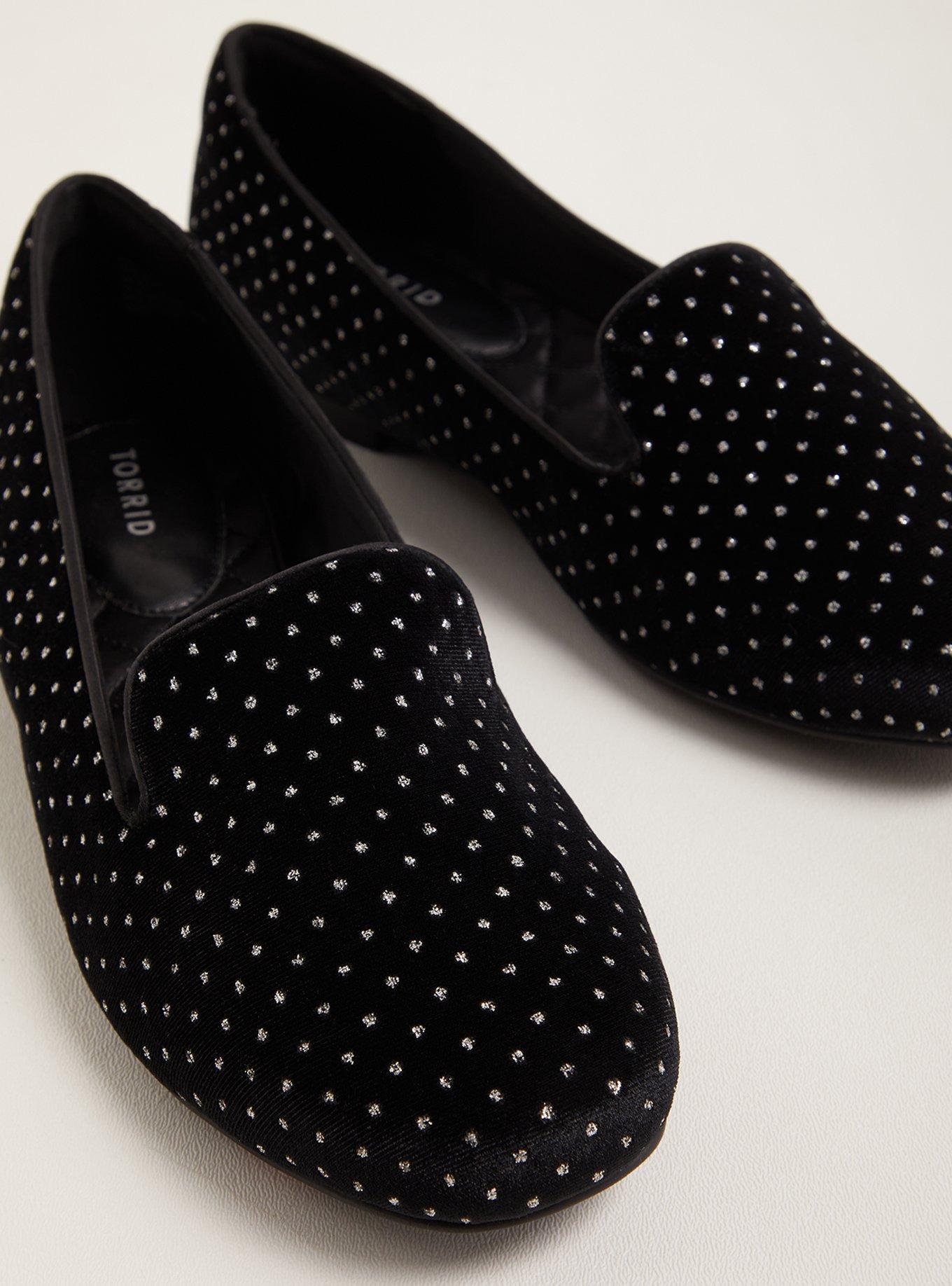 Plus Size Glitter Loafer Black Velvet (WW) Torrid