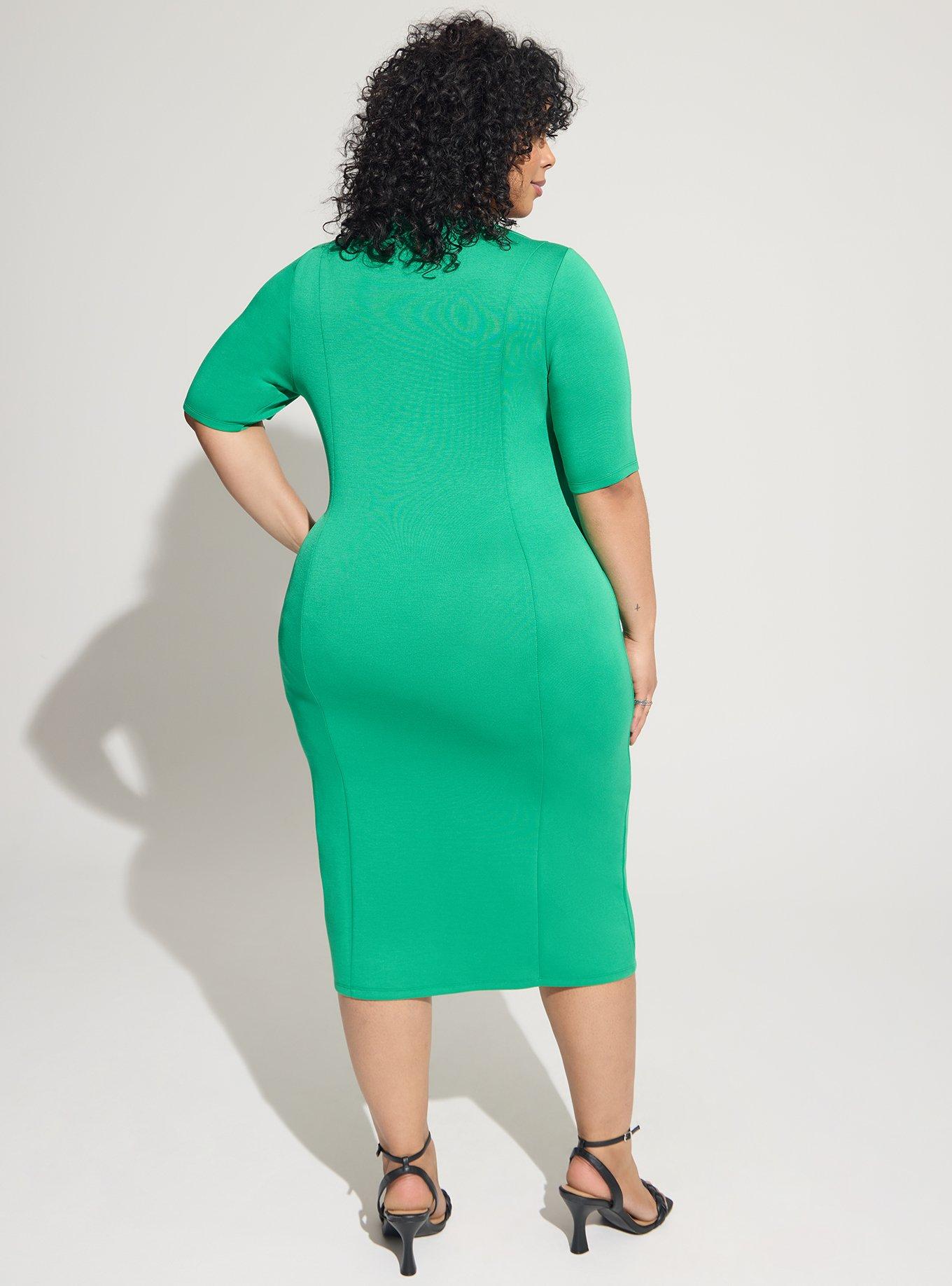 Plus Size Midi Studio Cupro Bodycon Dress Torrid