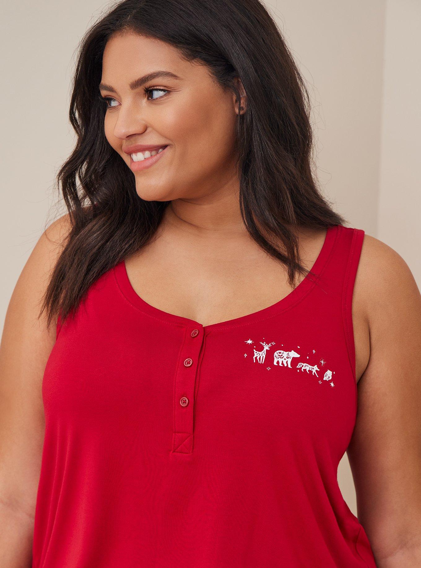 Plus Size Super Soft Henley Sleeveless Sleep Tank Torrid