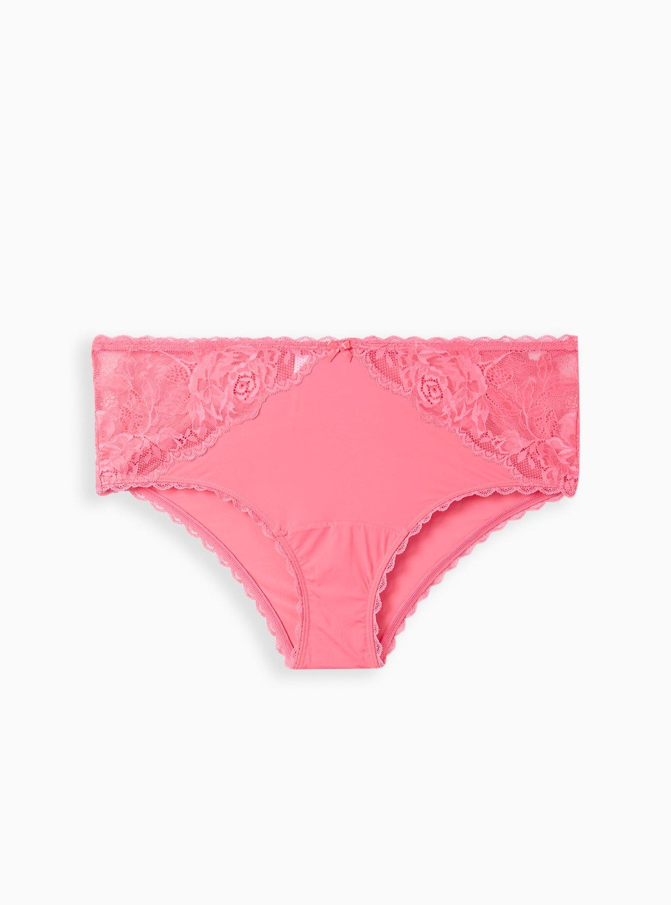 Plus Size Microfiber And Lace MidRise Hipster Panty Torrid