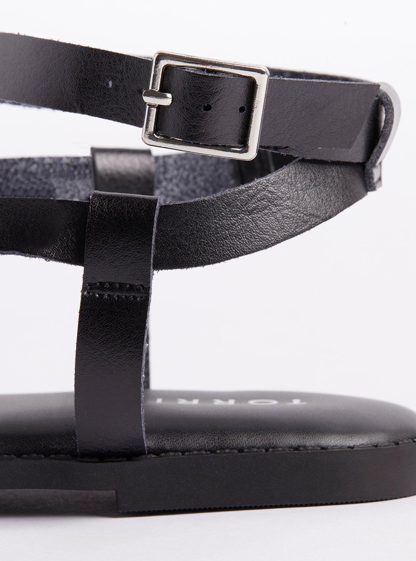 Plus Size Ankle Strap Gladiator Sandal Black (WW) Torrid