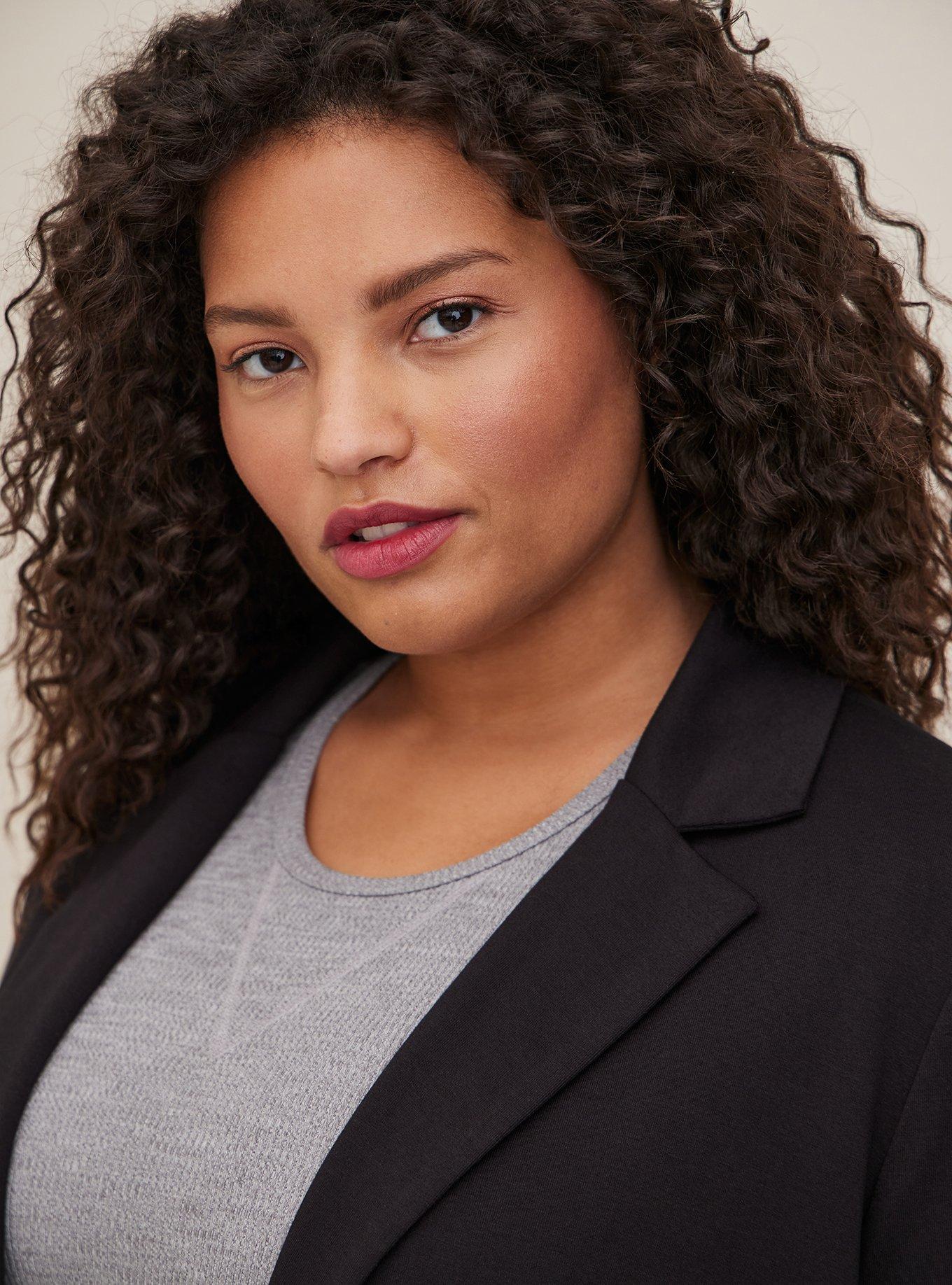 Plus Size Jersey Knit Open Front Blazer Torrid