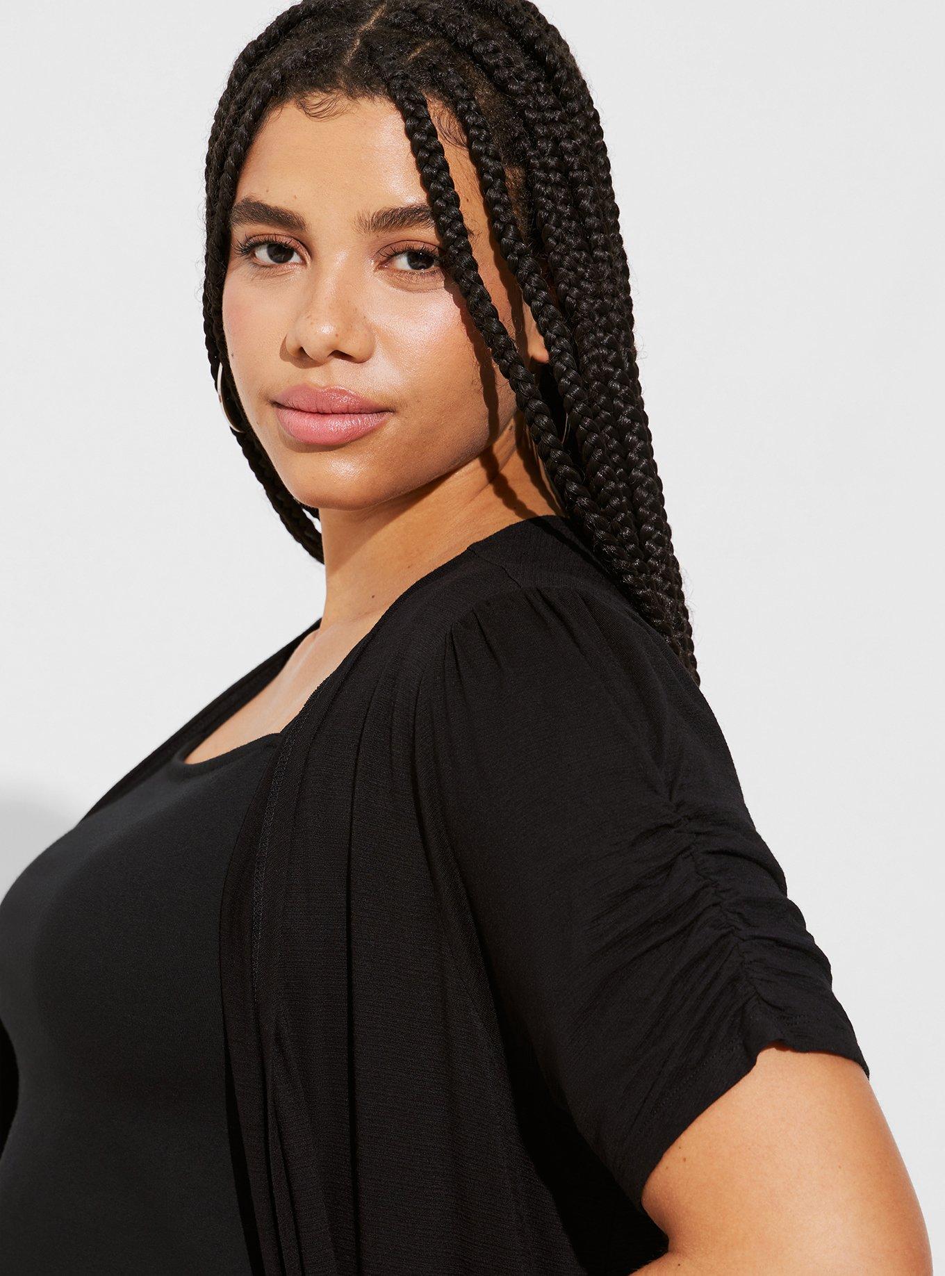 Plus Size Duster Fit N Flare Short Sleeve Sweater Torrid