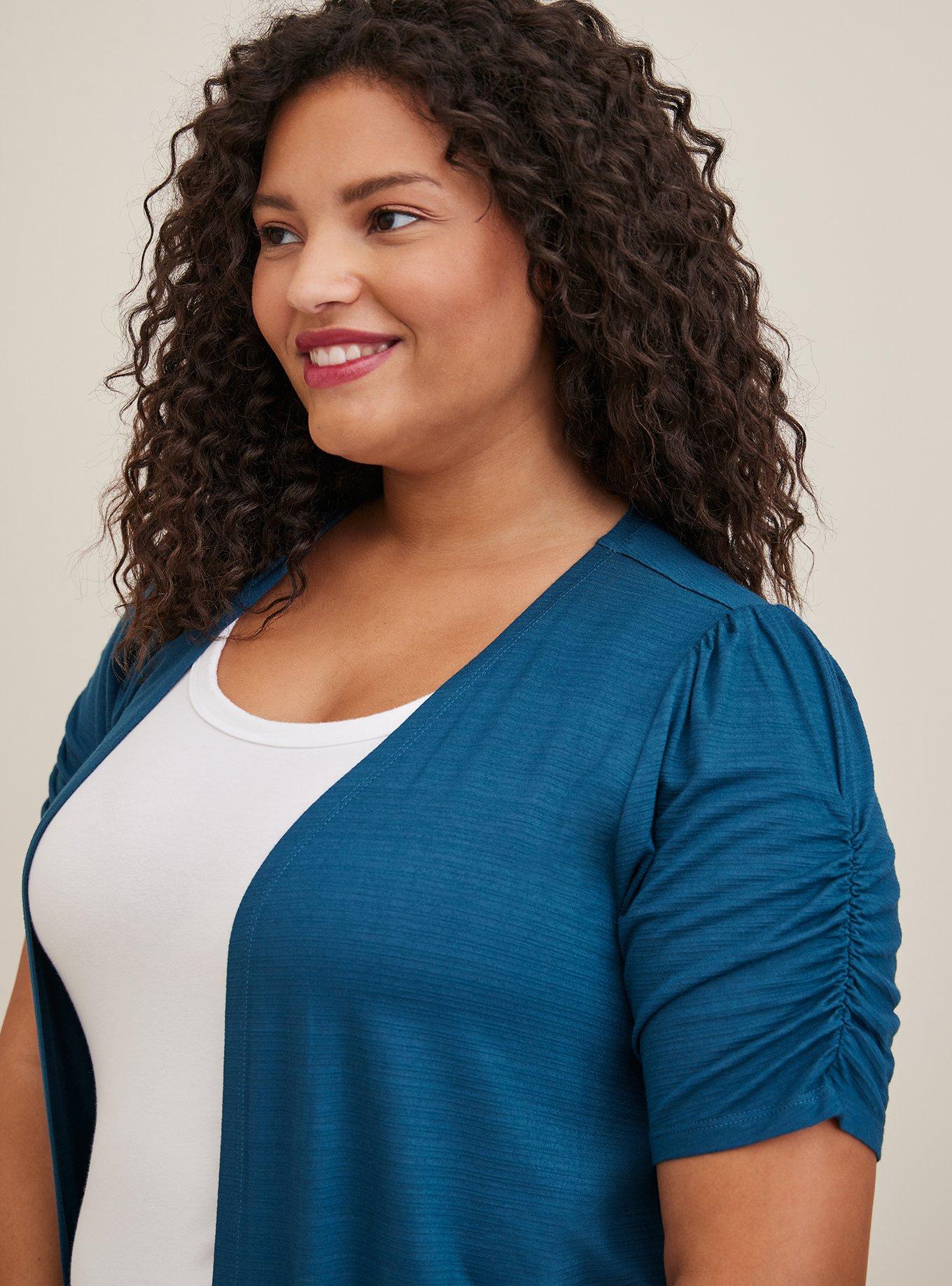 Plus Size Duster Fit N Flare Short Sleeve Sweater Torrid