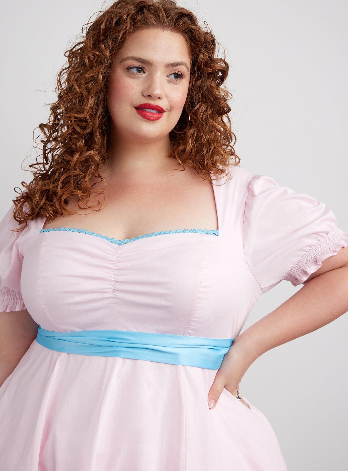 Plus Size Halloween Costume Stretch Poplin Satin Classic Doll Dress