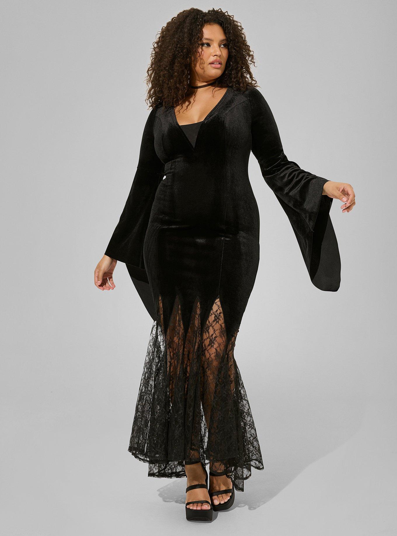 Plus Size Halloween Costume Velvet Fluted Maven Dress Torrid