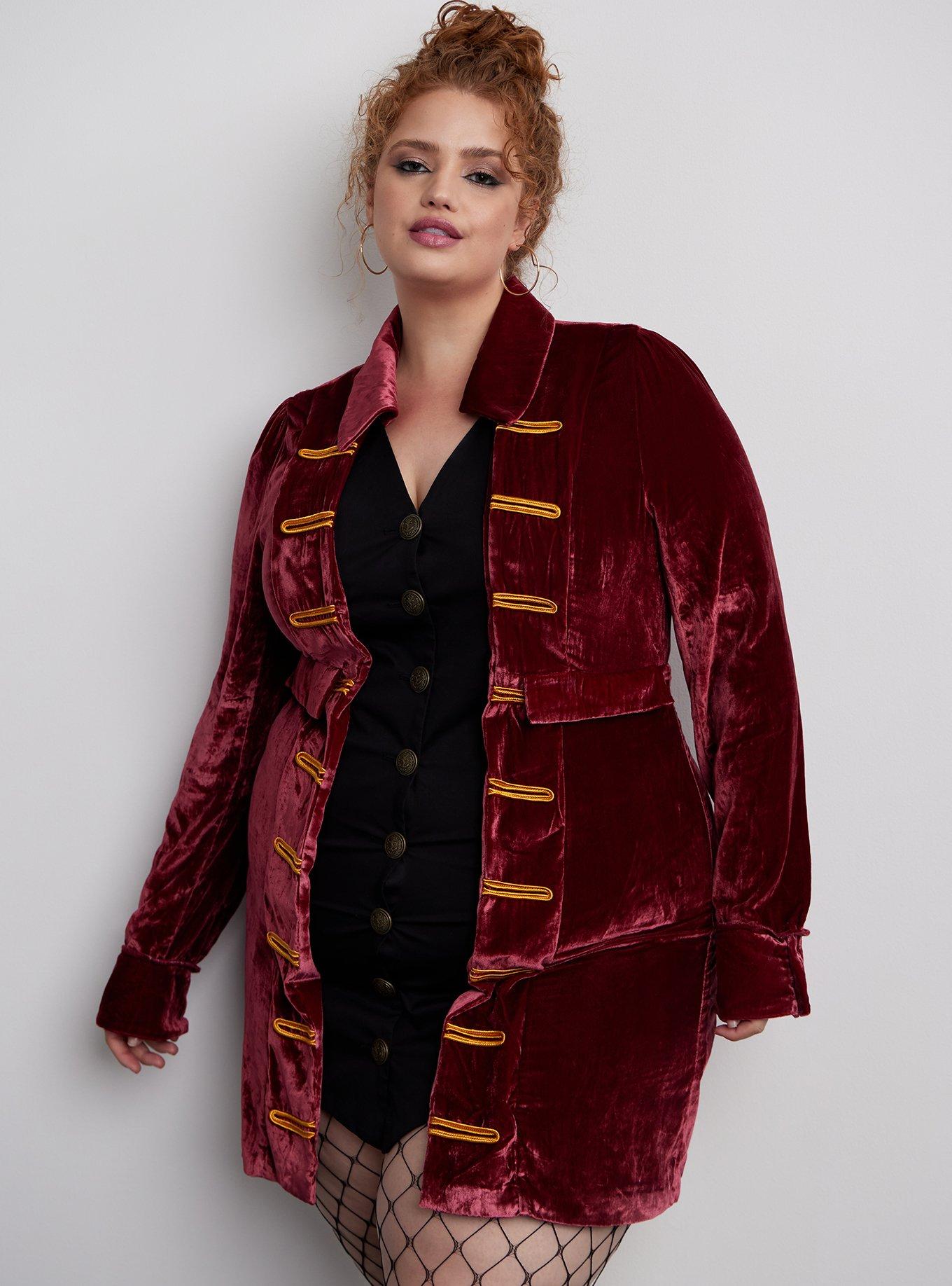 Plus Size Halloween Costume Velvet Pirate Dress Coat Torrid