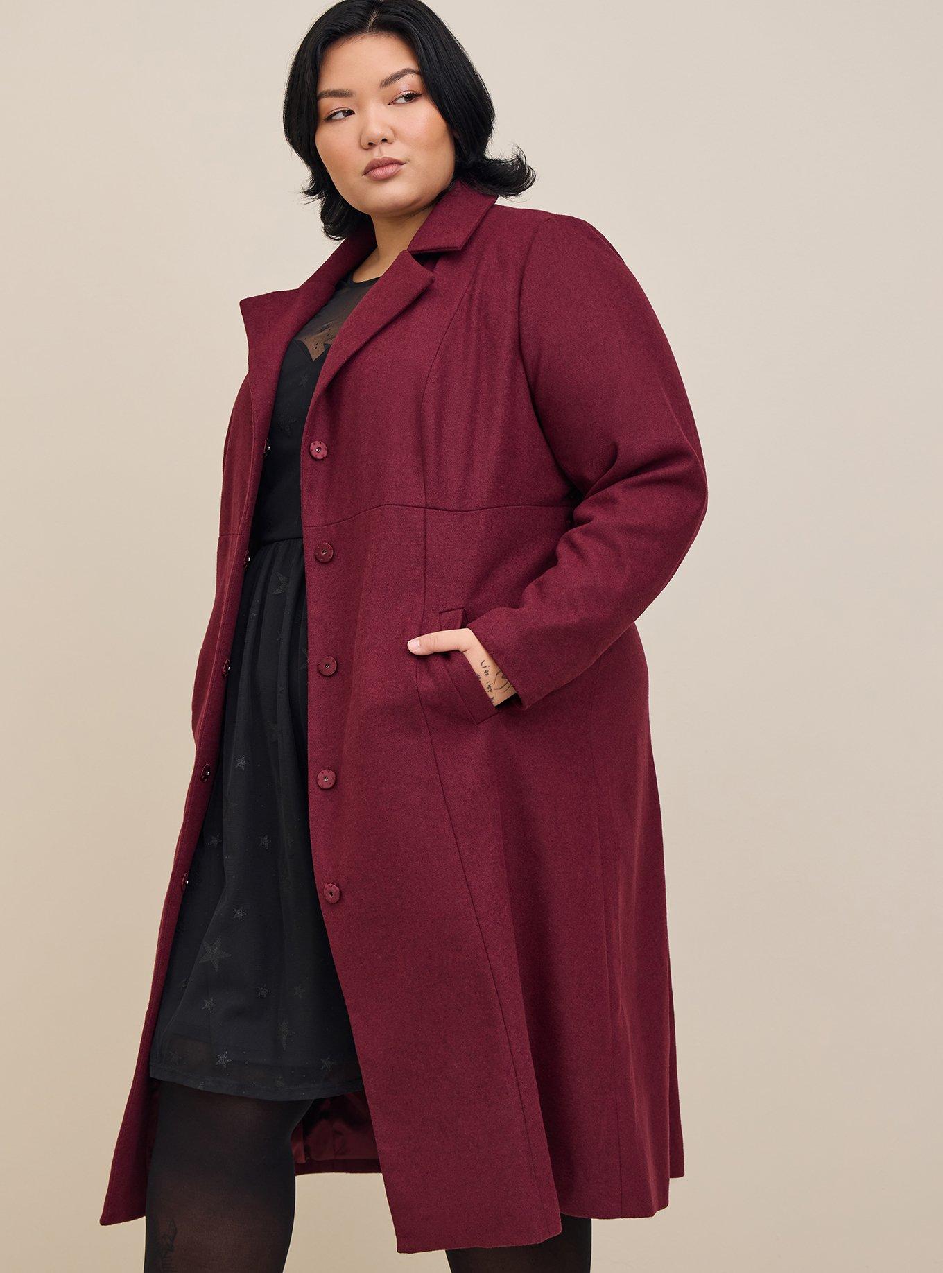 Plus Size Wool Trench Coat Torrid