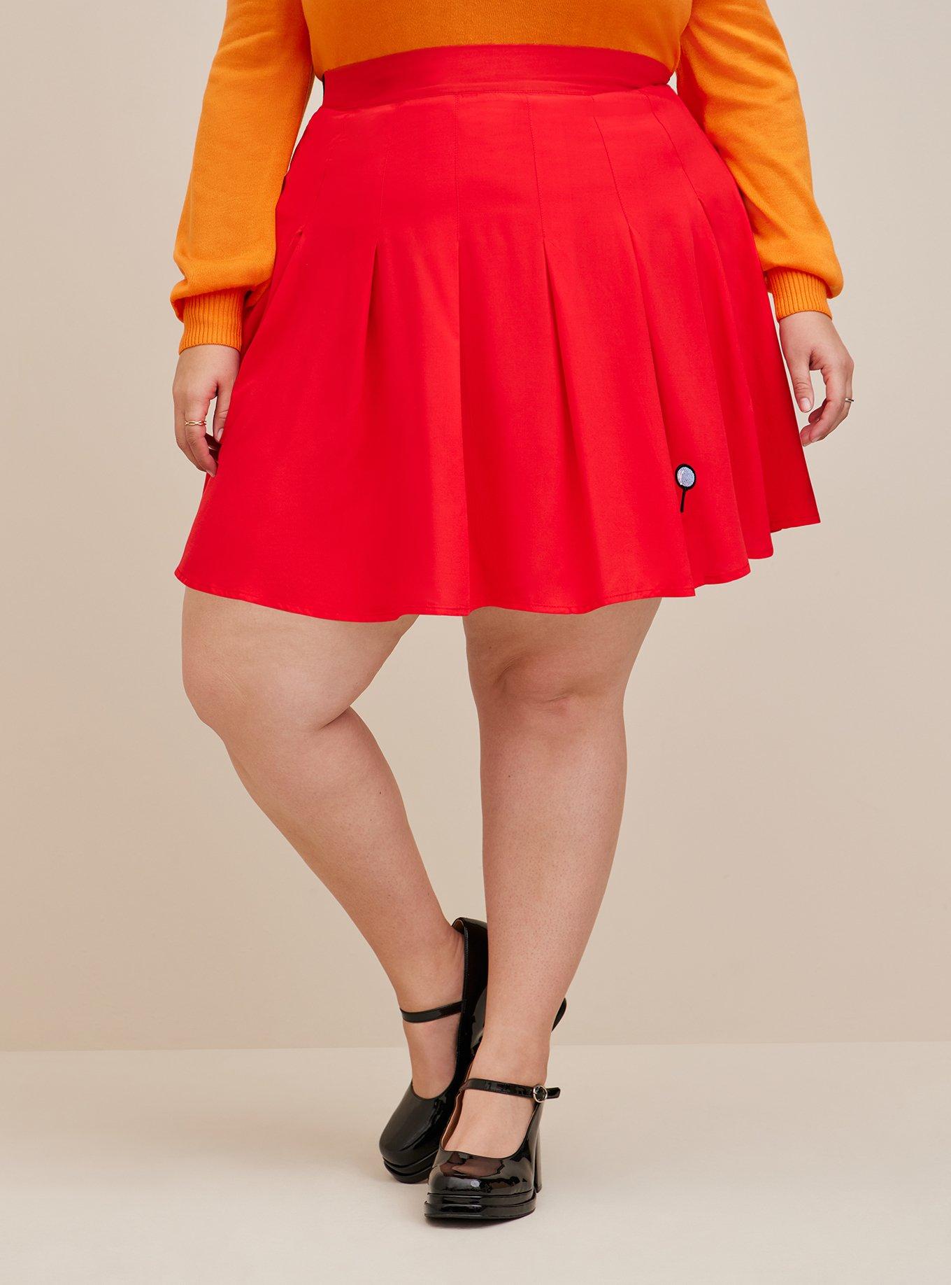 Plus Size Scooby Doo Velma Mini Challis Pleated Skirt Torrid