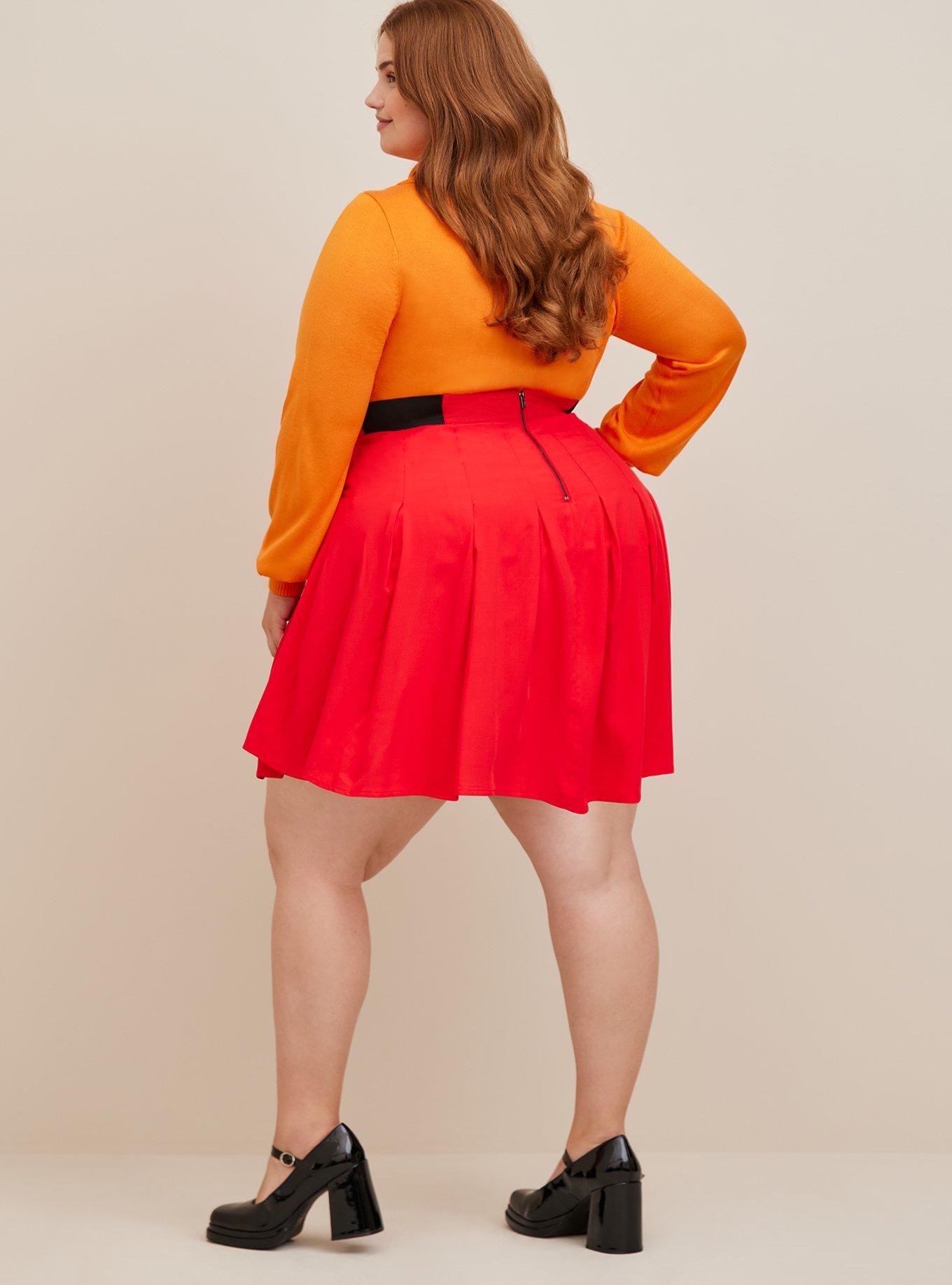 Plus Size Scooby Doo Velma Mini Challis Pleated Skirt Torrid
