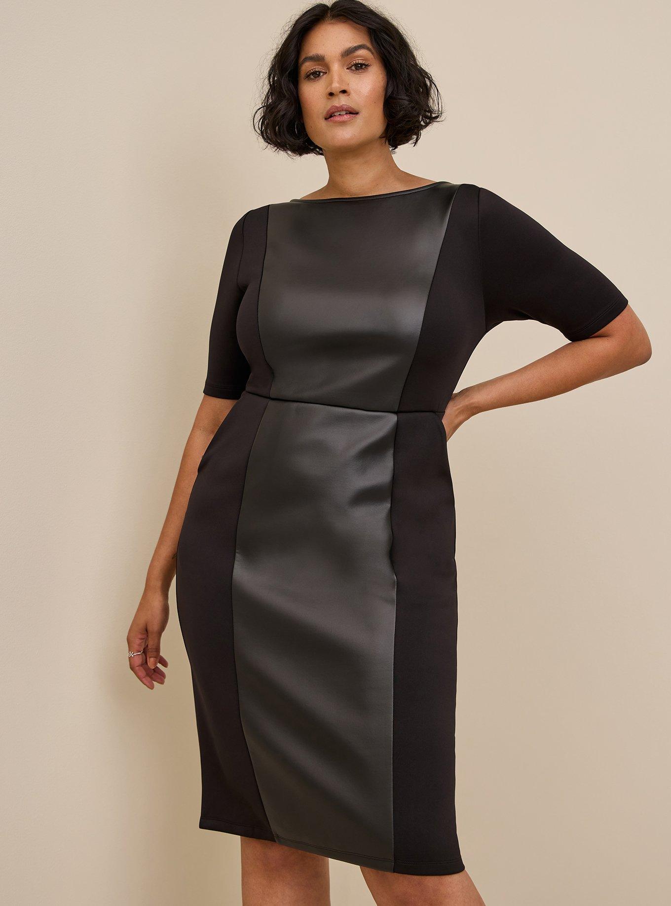 Plus Size At The Knee Coated Scuba Dress Torrid