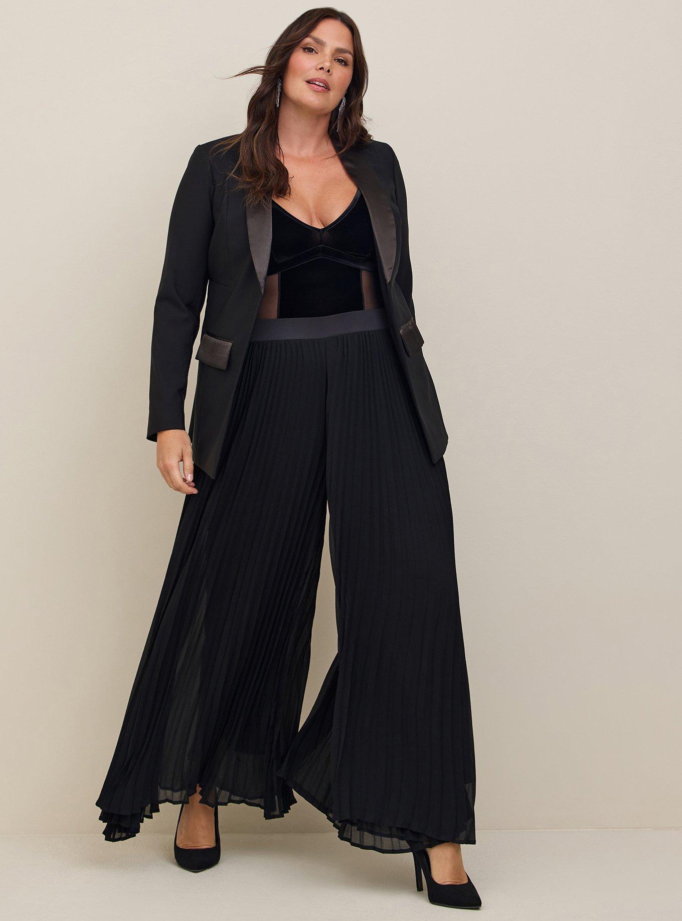 Plus Size PullOn WideLeg Chiffon HighRise Accordion Pleat Pant Torrid