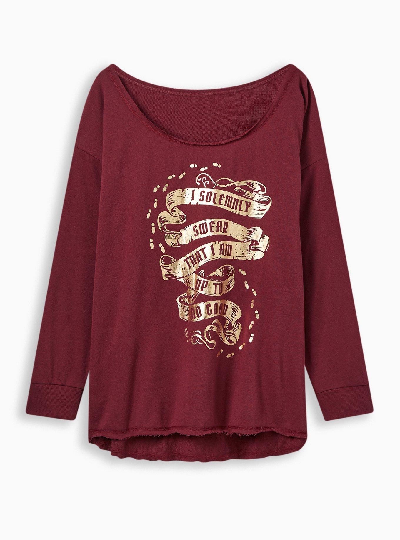 Plus Size Harry Potter Solemnly Swear French Terry Off The Shoulder