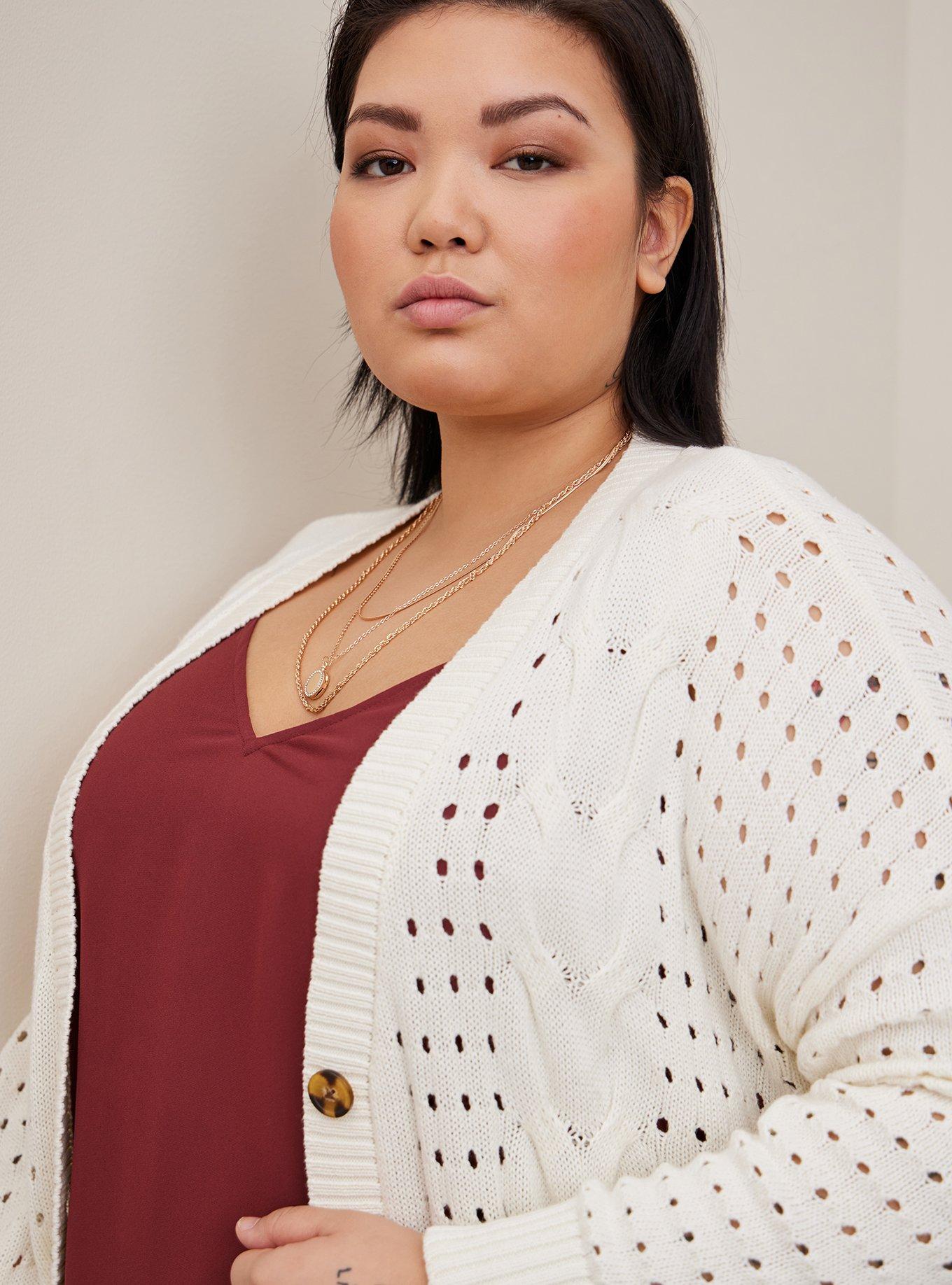 Plus Size Cable Boyfriend Cardigan Sweater Torrid