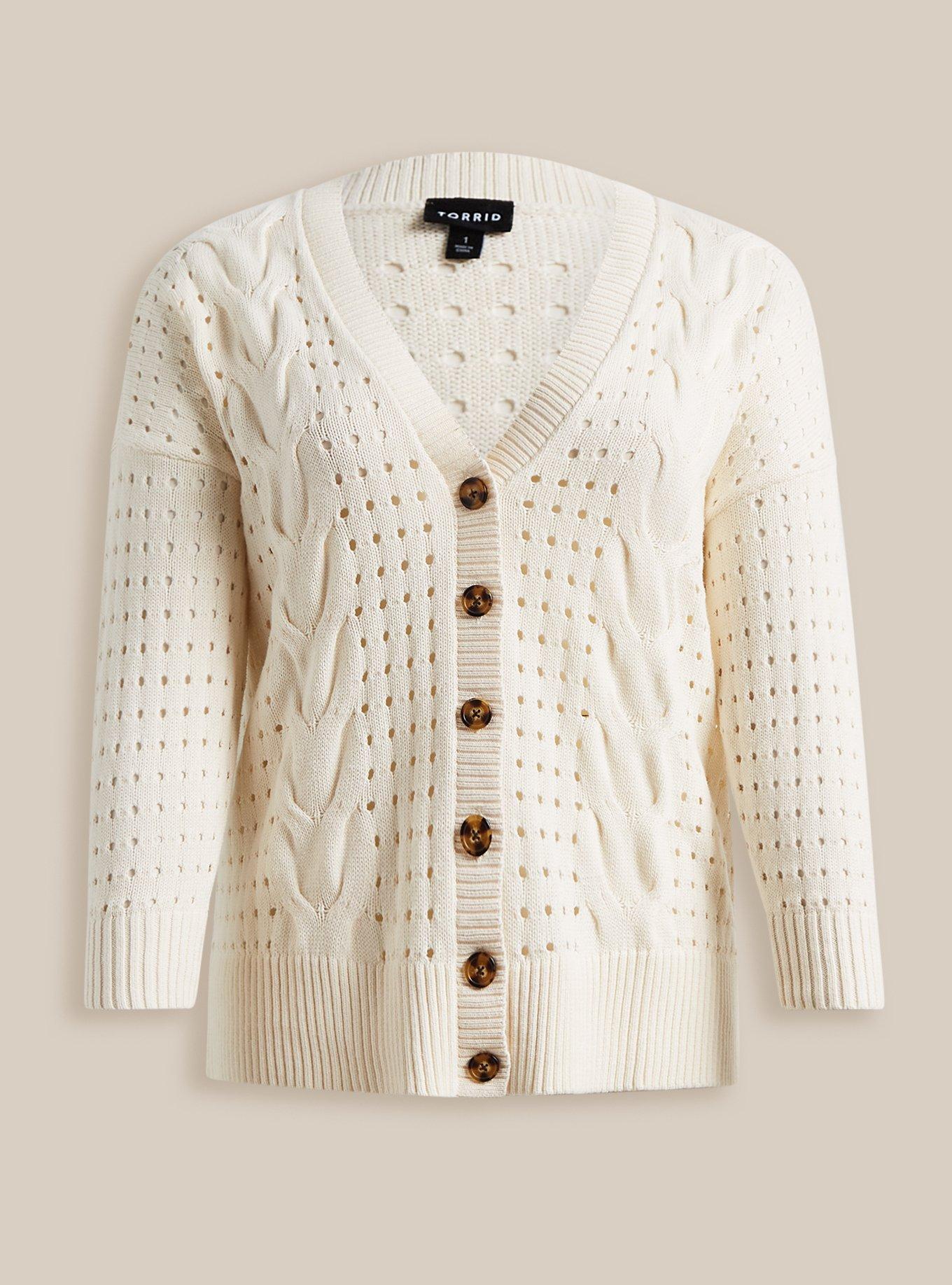 Plus Size Cable Boyfriend Cardigan Sweater Torrid