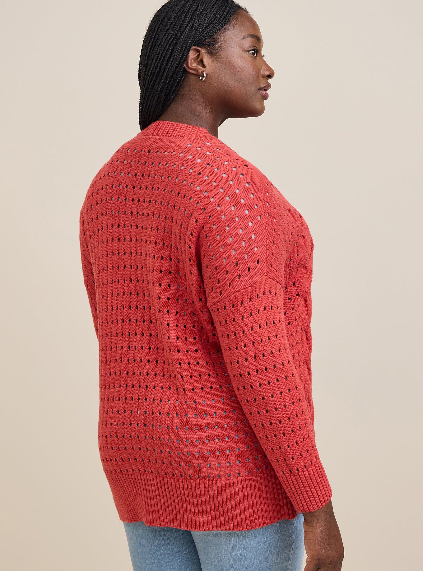 Plus Size Cable Boyfriend Cardigan Sweater Torrid