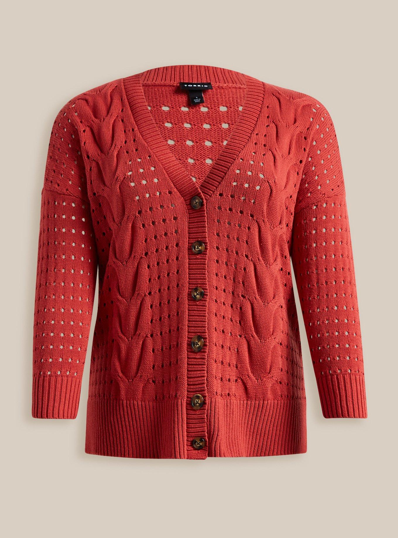 Plus Size Cable Boyfriend Cardigan Sweater Torrid