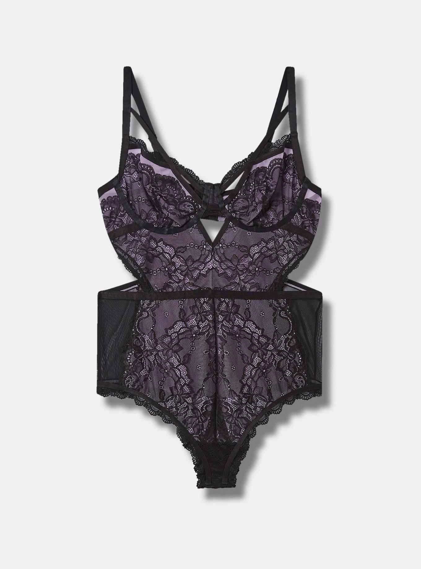 Plus Size Lace And Mesh Bodysuit With Cutouts Torrid