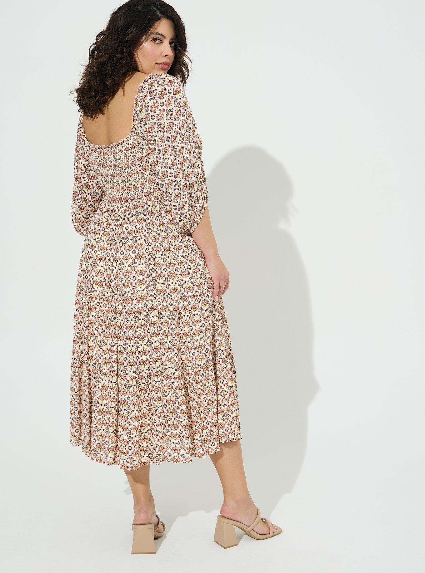 Plus Size Midi Gauze Off The Shoulder Tiered Dress Torrid