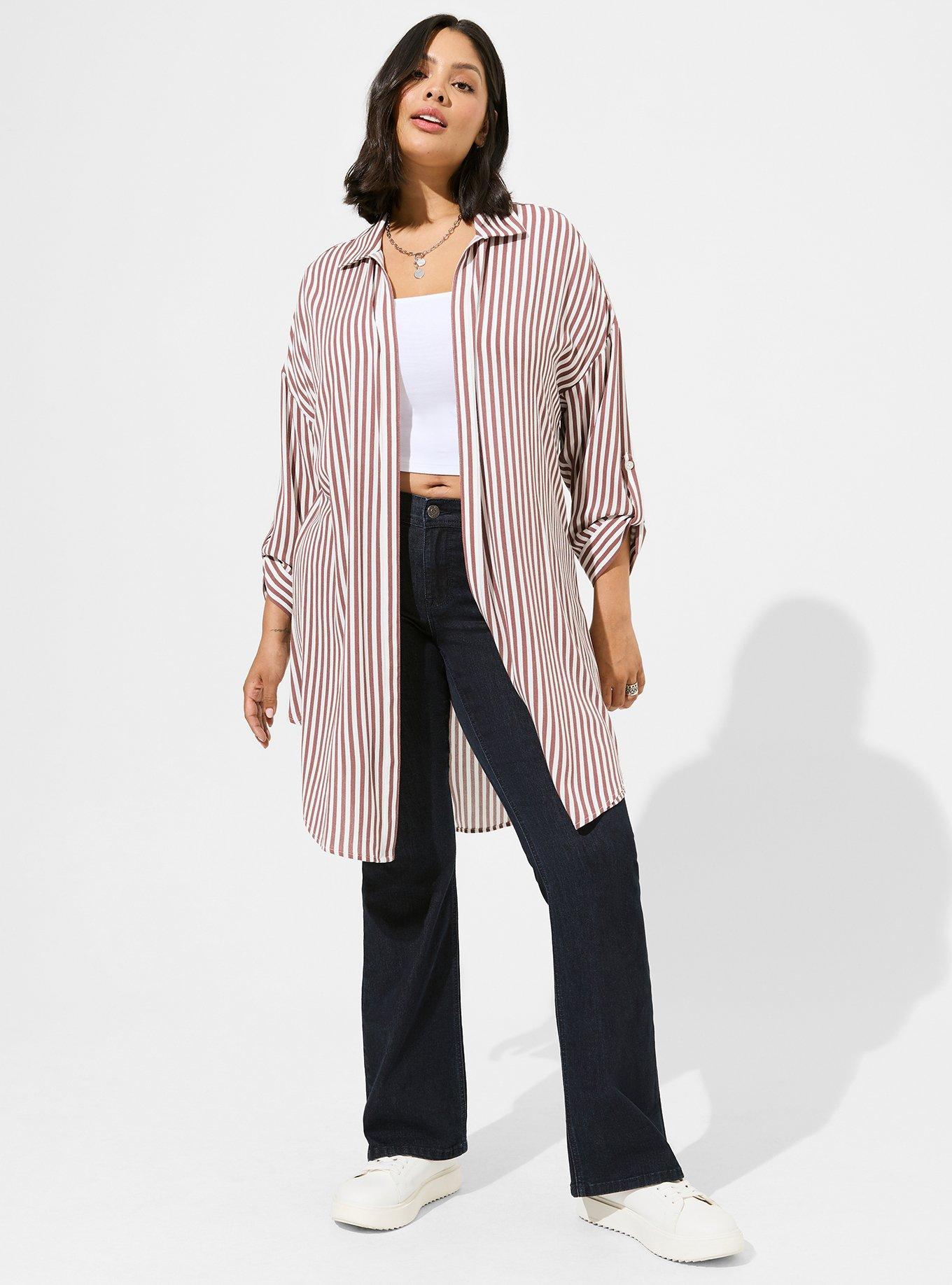 Plus Size Washable Gauze Open Front Shirt Kimono Torrid