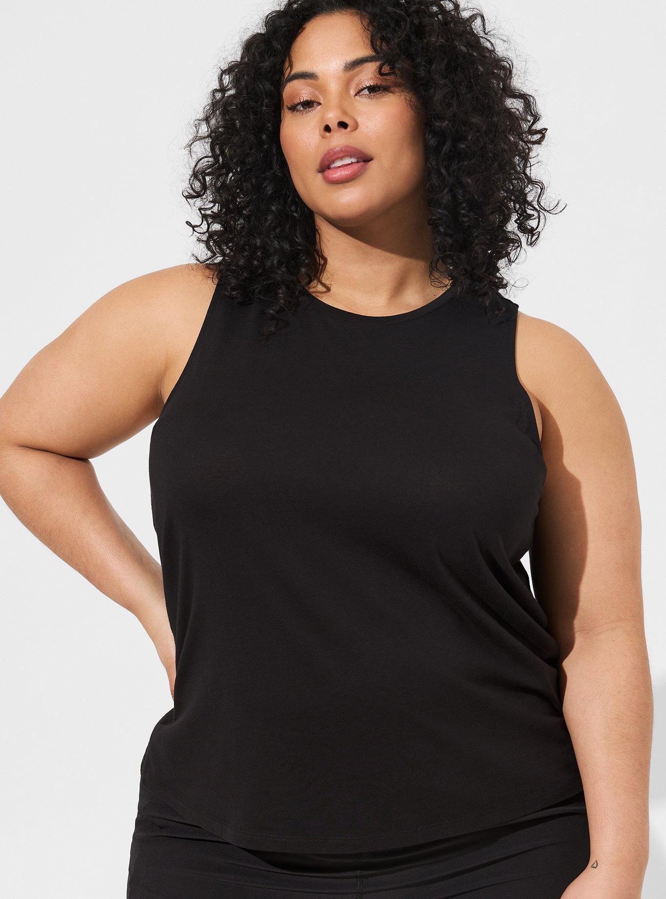Plus Size Performance Cotton With Mesh Crew Neck Active Tank Torrid